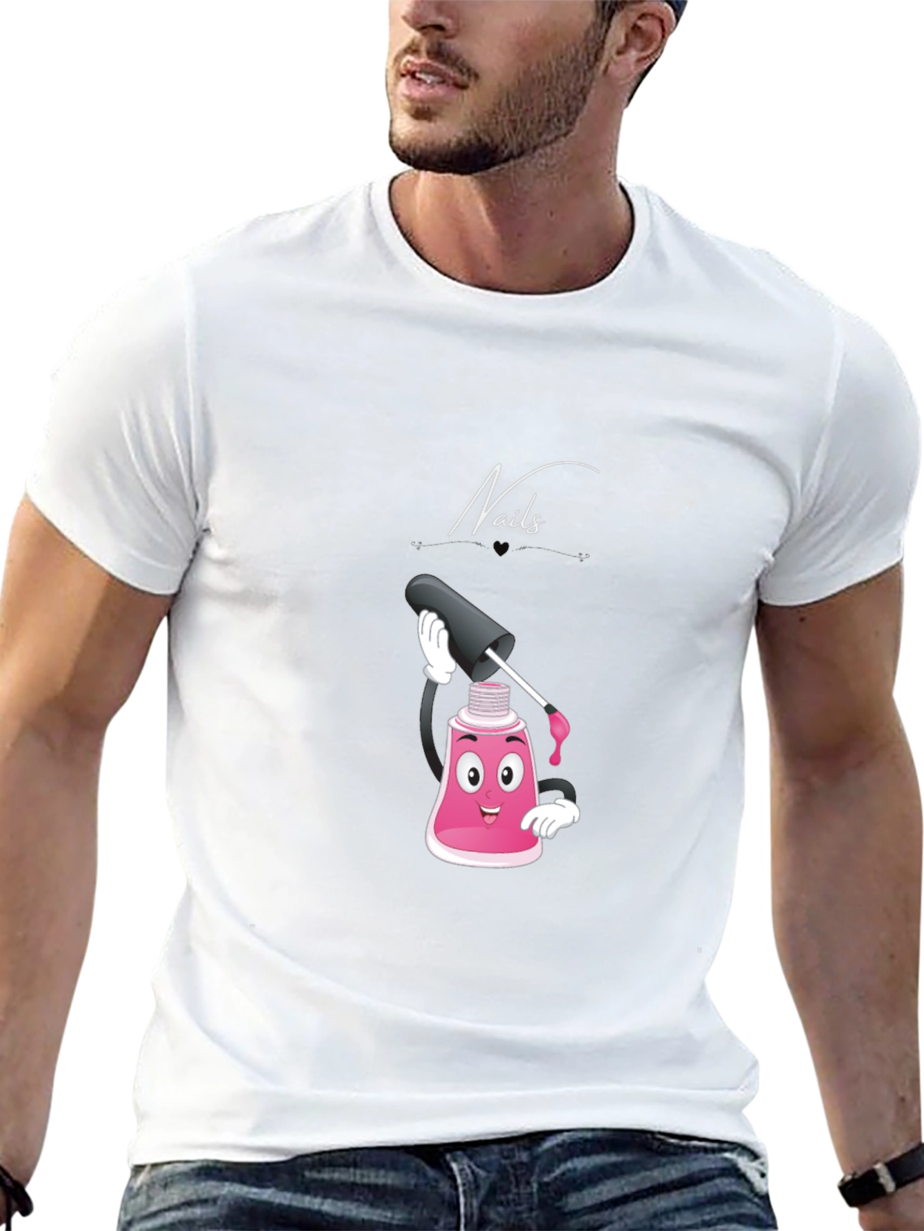 Nails Cartoon Graphic T-Shirt