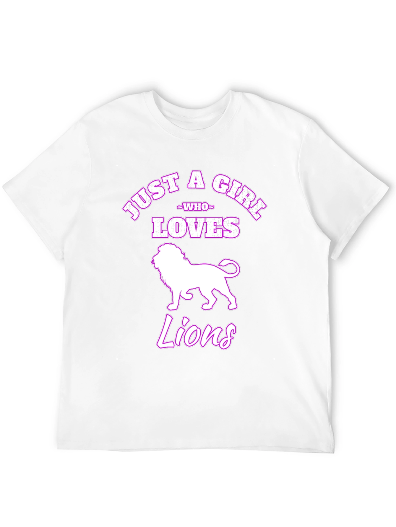 Just A Girl Who Loves Lions Black T-Shirt