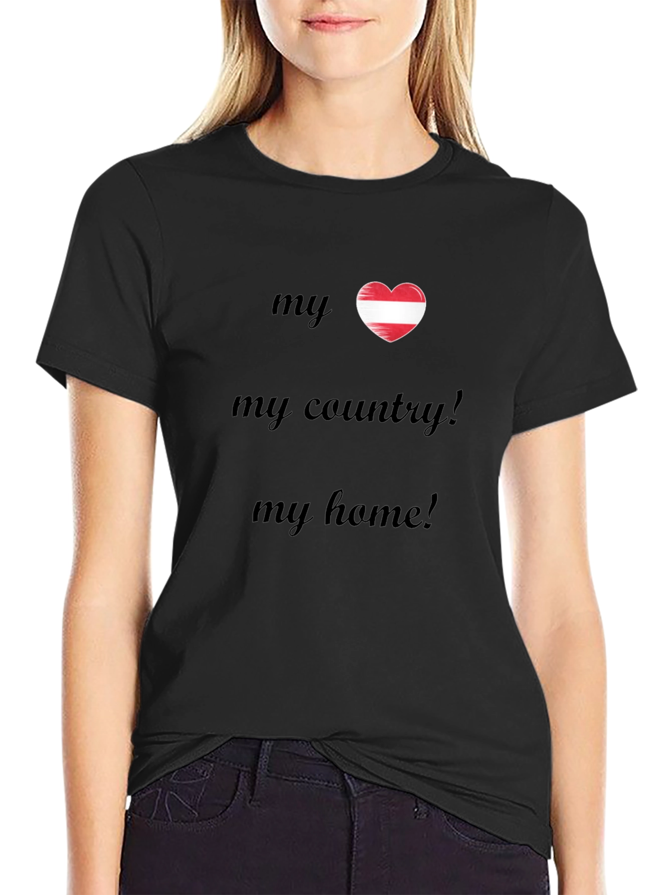 Austria Flag Heart T-Shirt - My Country My Home