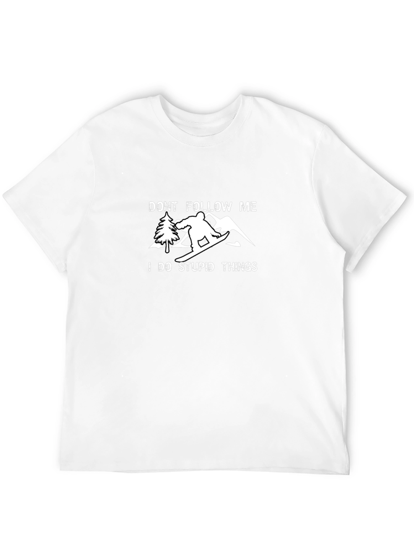 Funny Dont Follow Me Snowboarding Graphic Tee