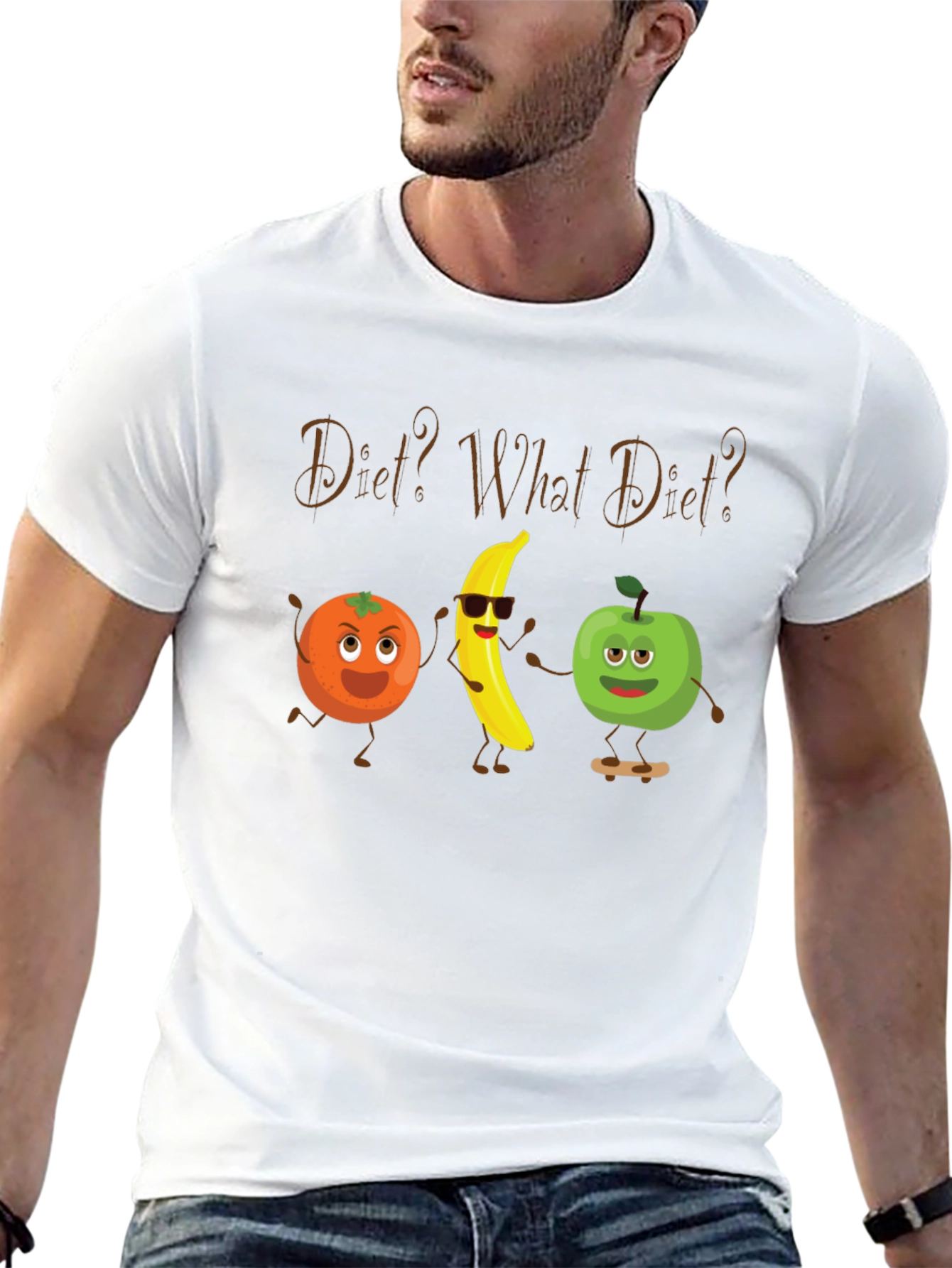 Diet? What Diet? Funny Fruit Cartoon T-Shirt