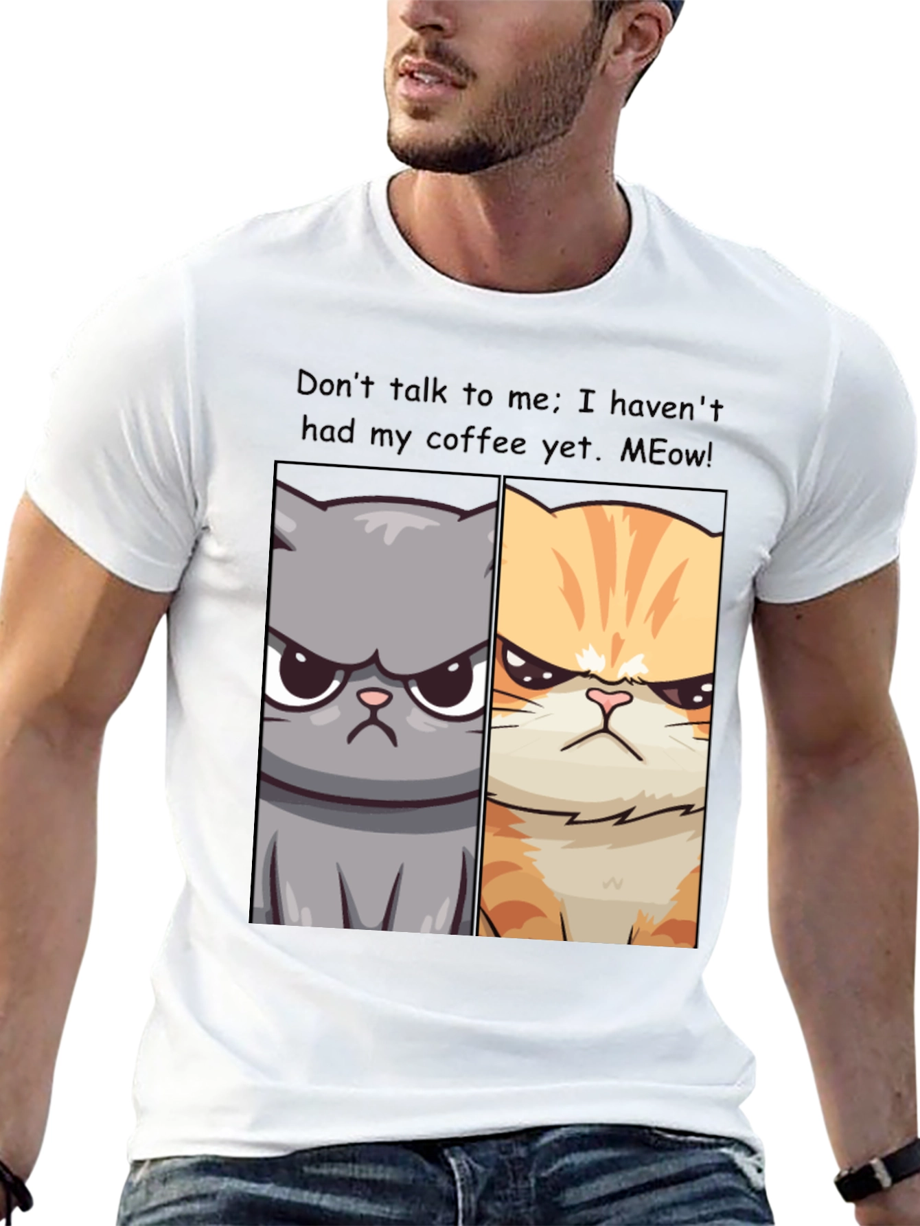 Grumpy Cats Coffee Humor T-Shirt