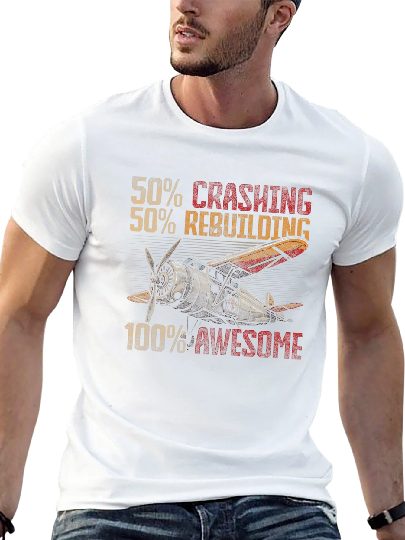 Crashing Rebuilding Awesome Airplane T-Shirt