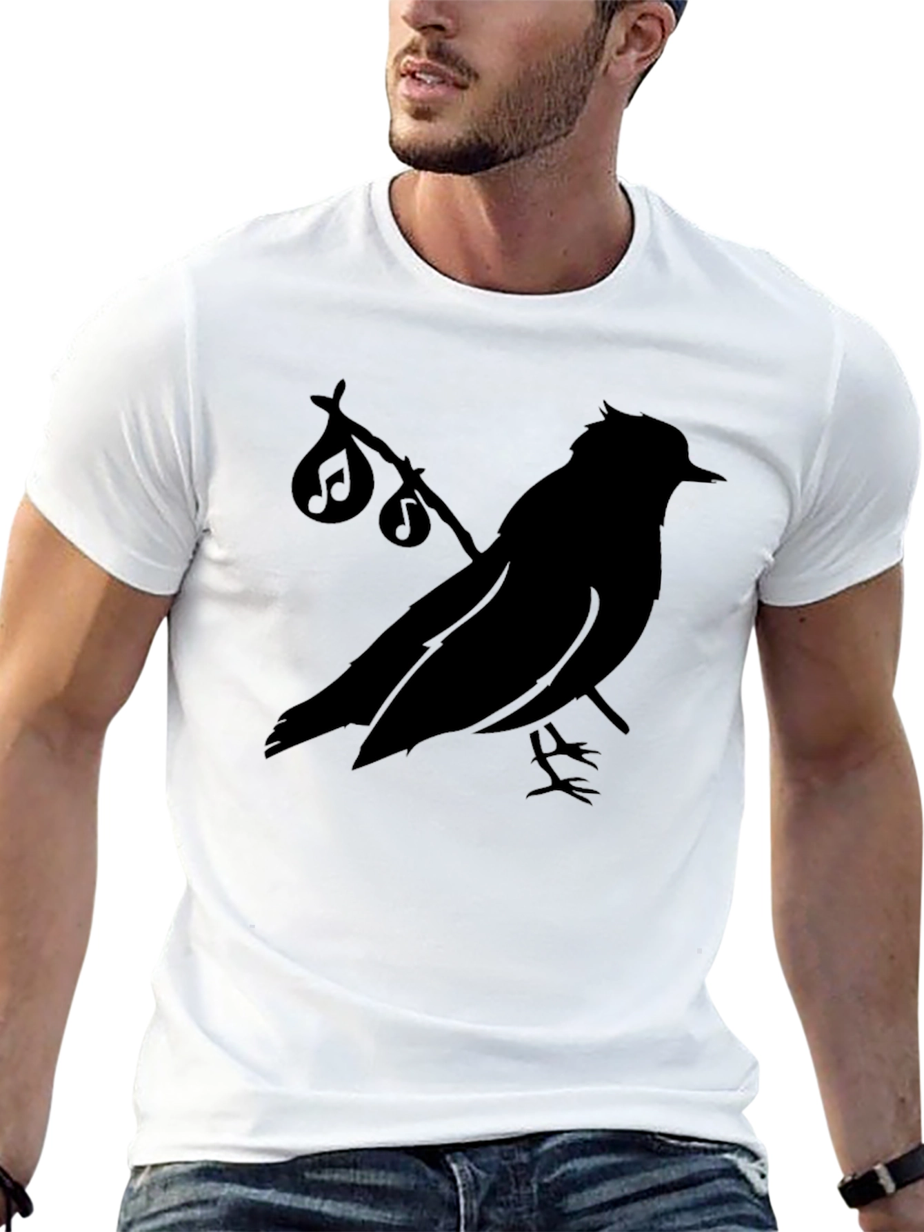 Musical Bird Black Graphic Tee