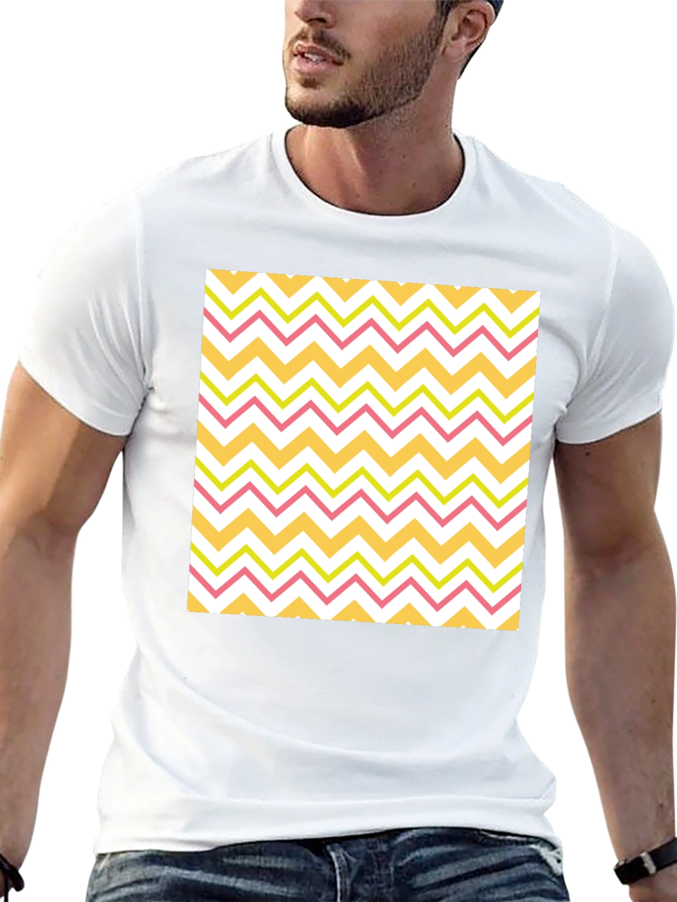 Zigzag Pattern T-Shirt - Casual Style