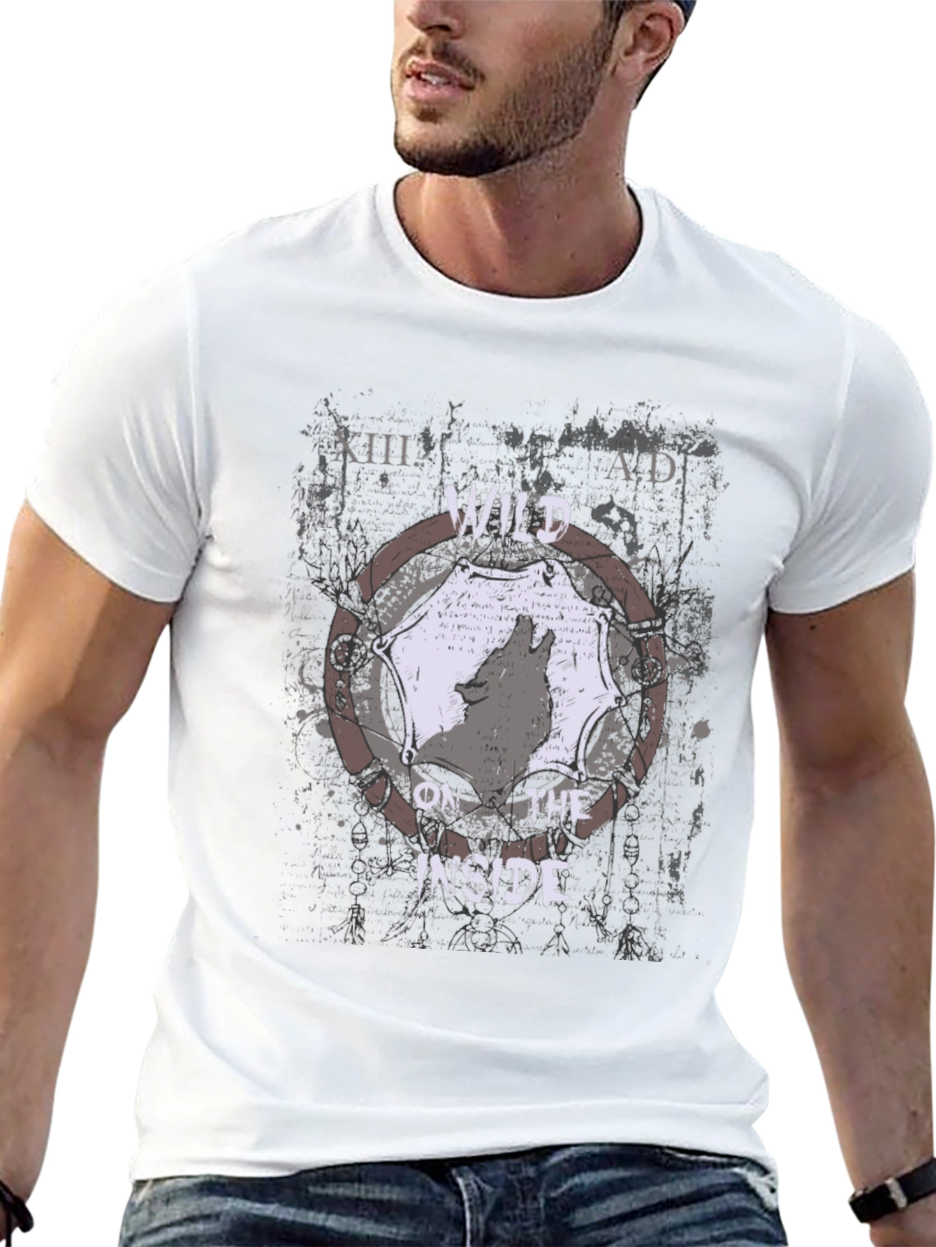 Wild Inside Mens Graphic Tee - Black