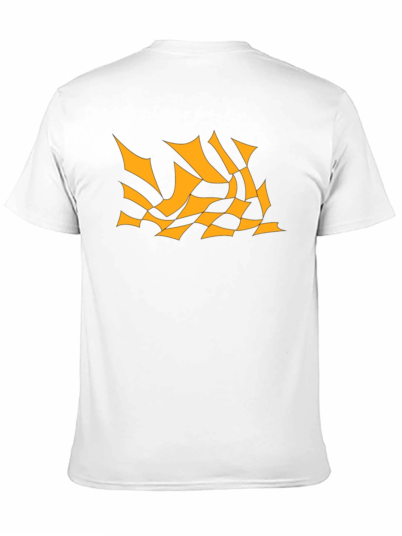 Mens Black Tee with Abstract Orange Design
