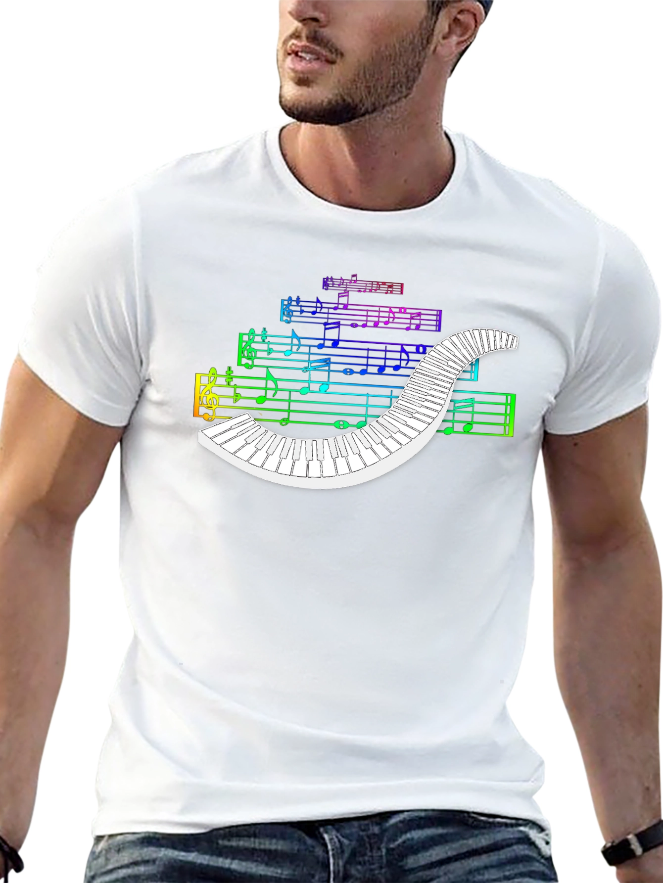 Rainbow Music Piano T-Shirt