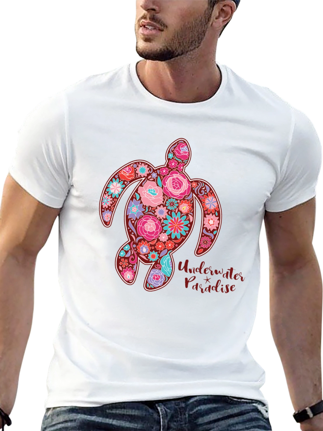 Floral Turtle T-Shirt - Underwater Paradise Tee