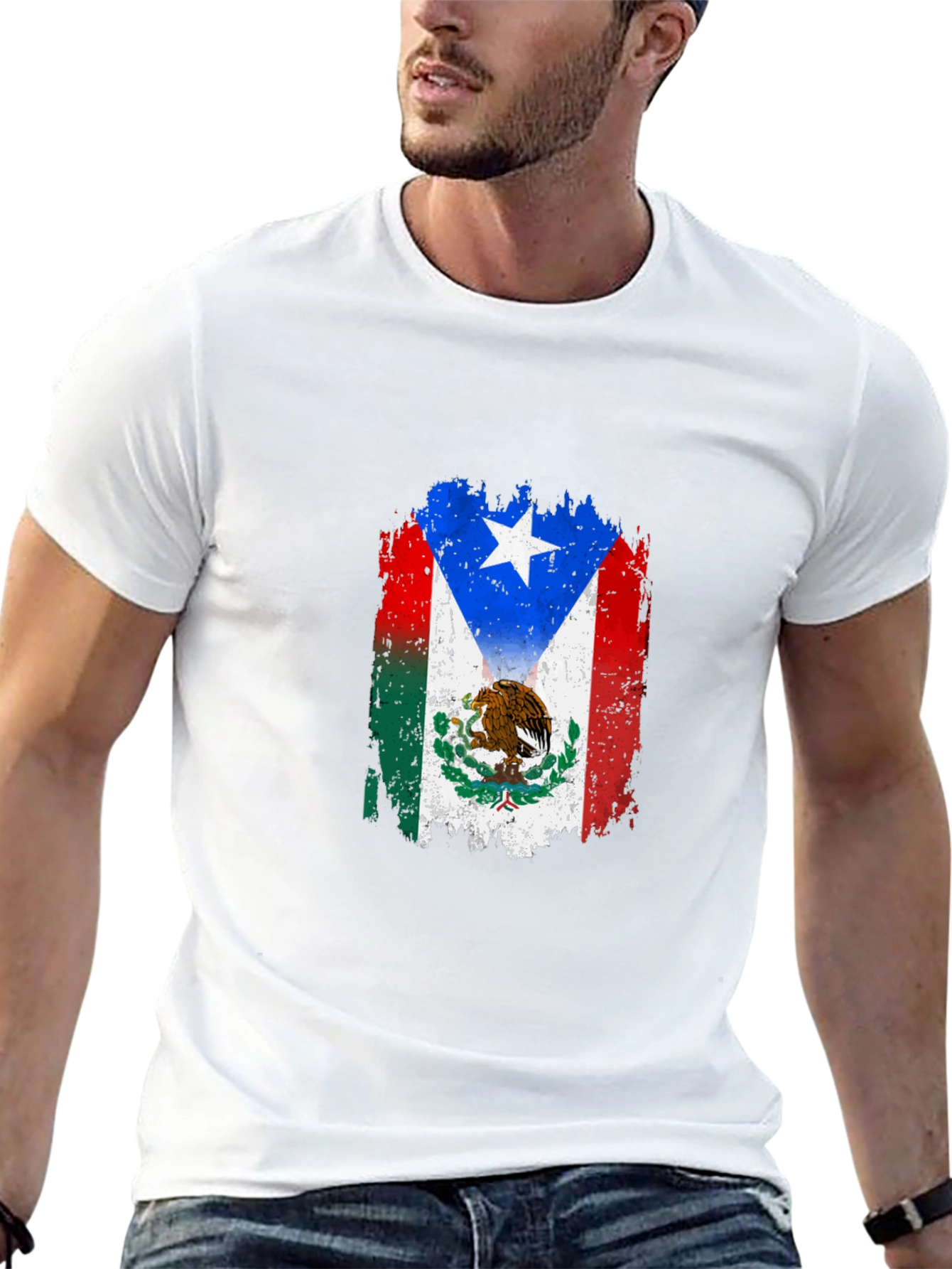 Puerto Rico Mexico Flag T-Shirt