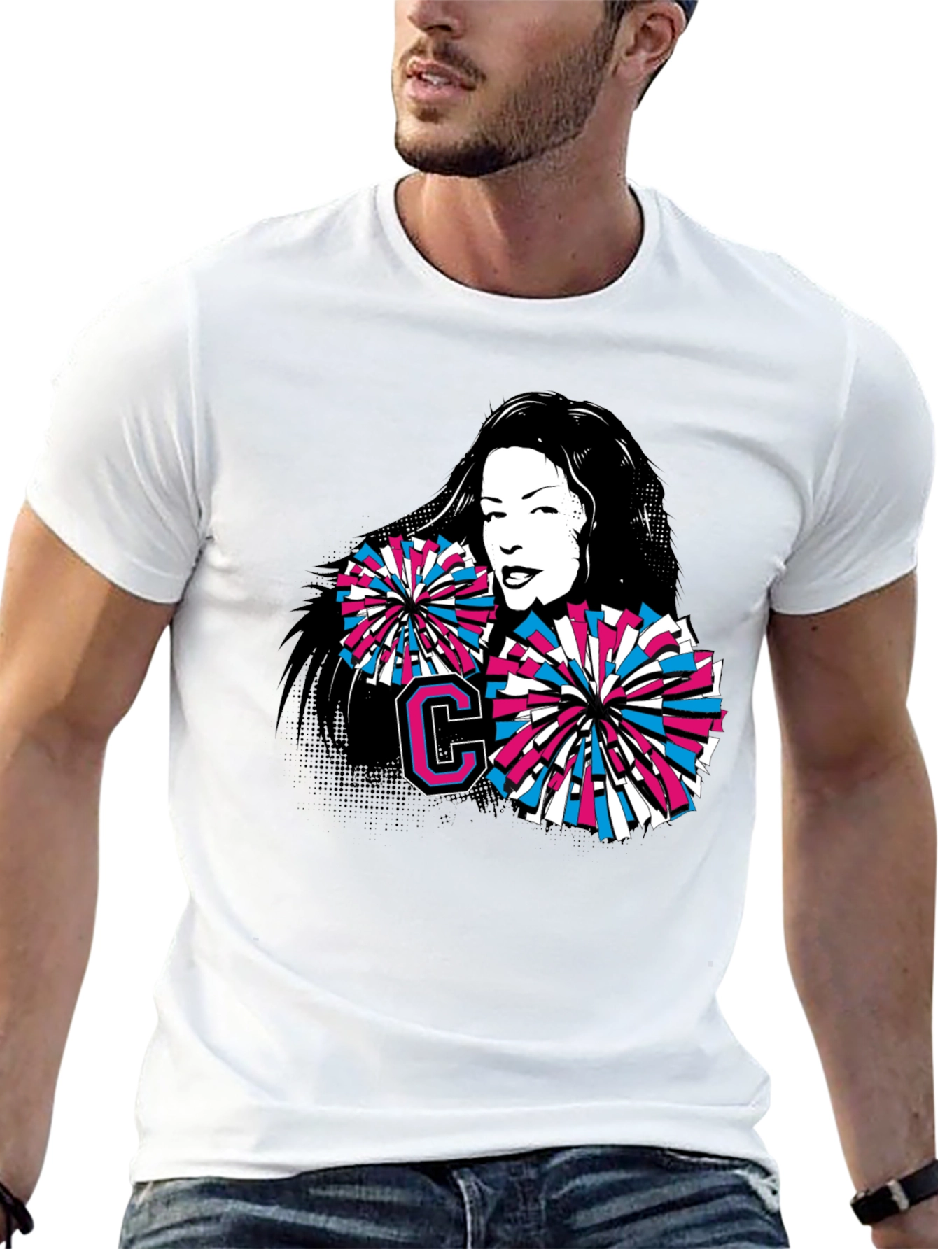 Cheerleader Graphic Tee - Retro Style Comfort