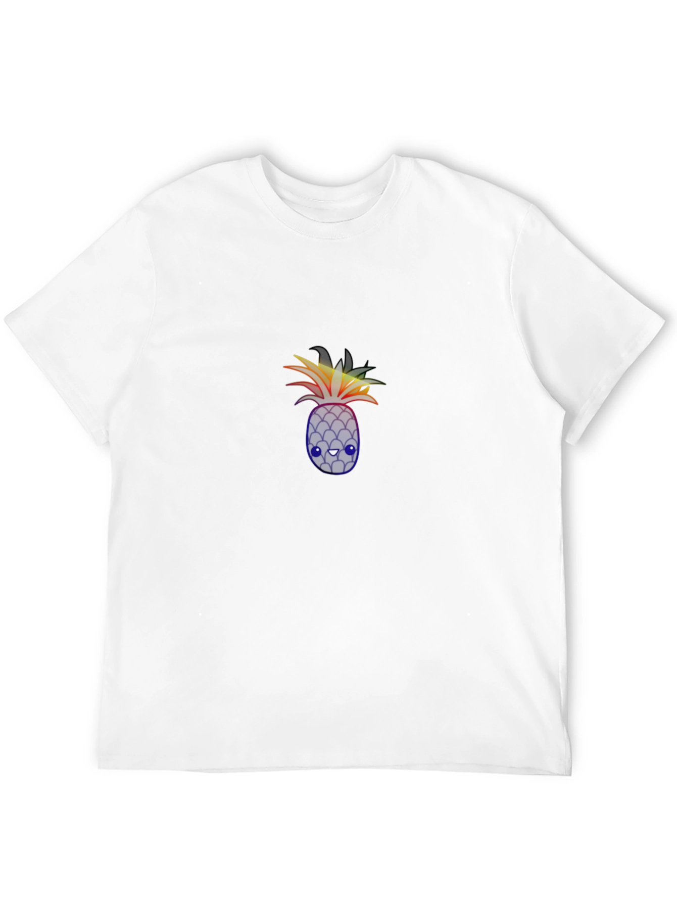 Rainbow Pineapple Graphic Black T-Shirt