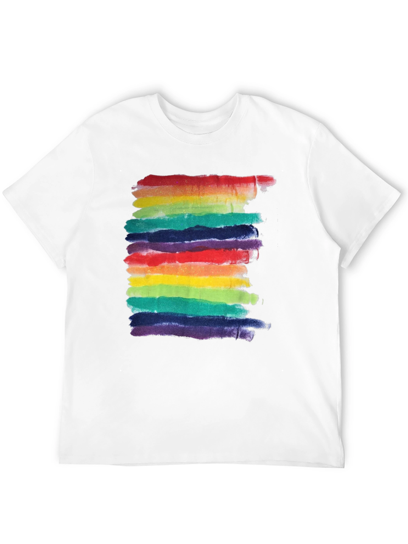 Rainbow Watercolor Striped T-Shirt