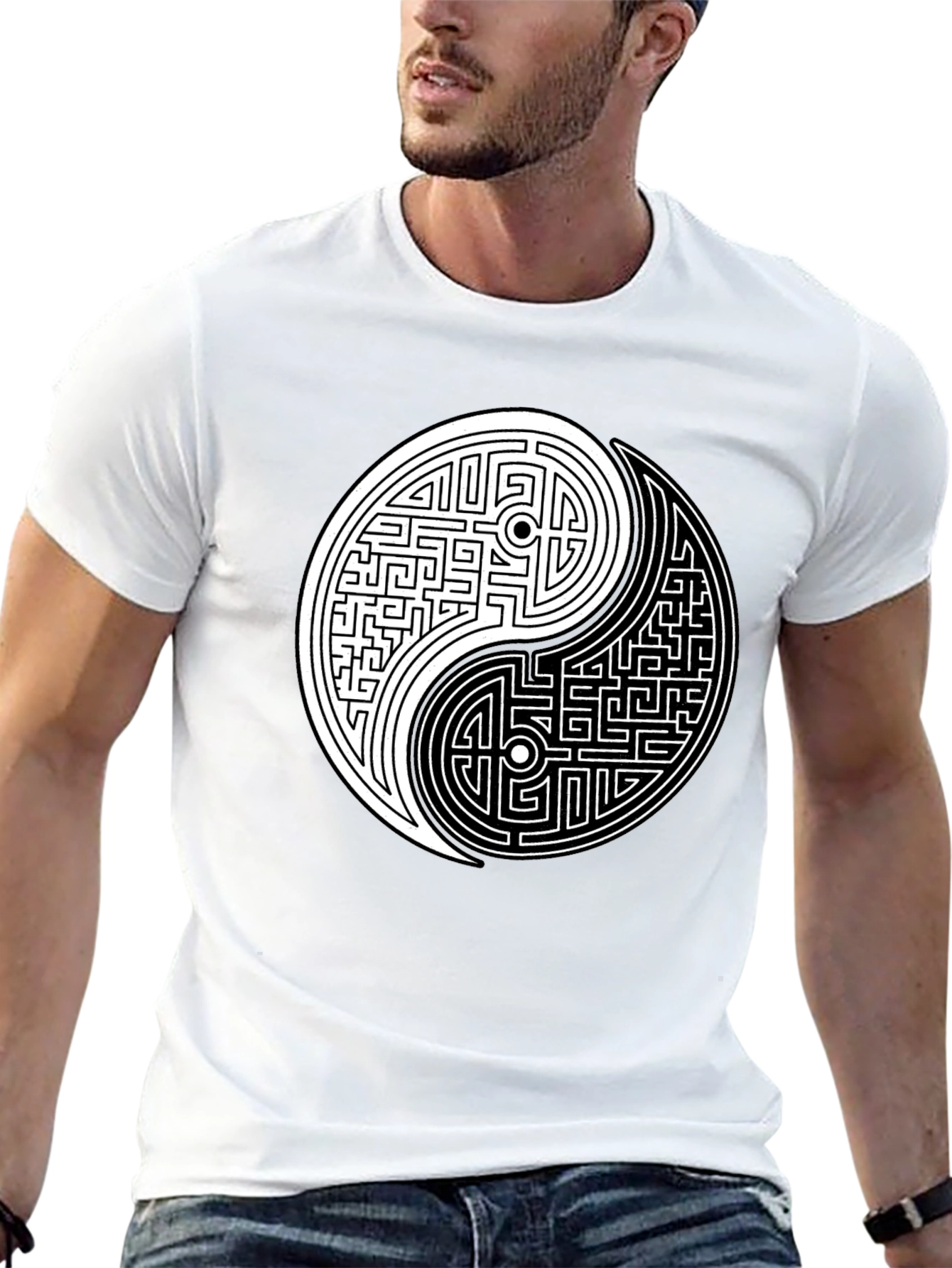 Yin Yang Maze Graphic Tee - Balance Style