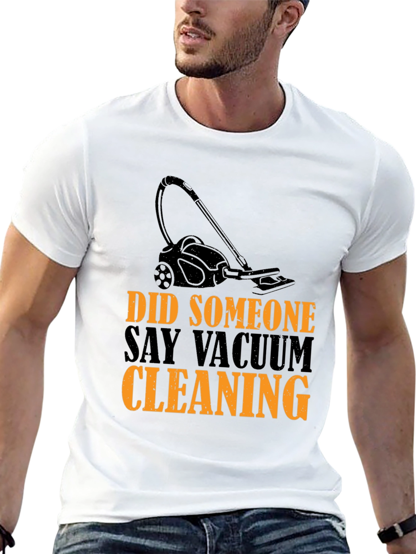 Vacuum Cleaning Humor Graphic T-Shirt