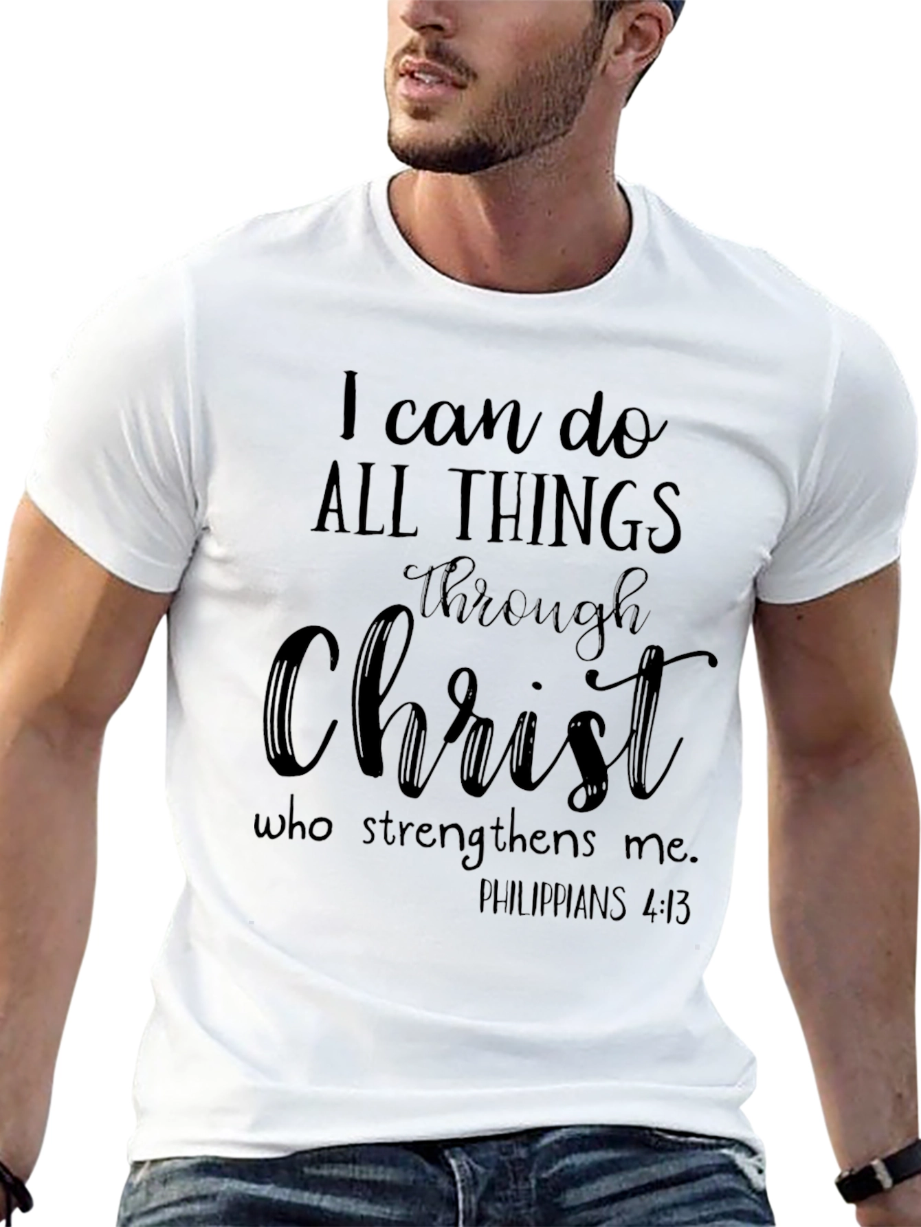 I Can Do All Things Through Christ Black T-Shirt