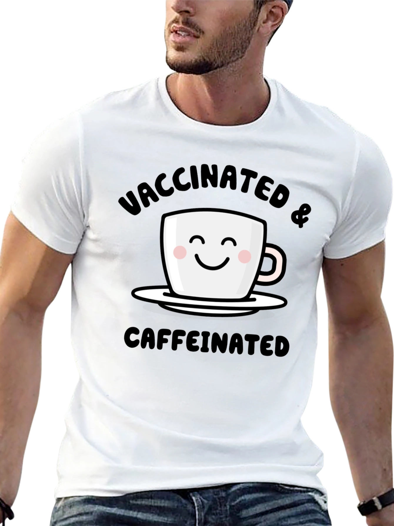 Vaccinated & Caffeinated T-Shirt - Novelty Tee