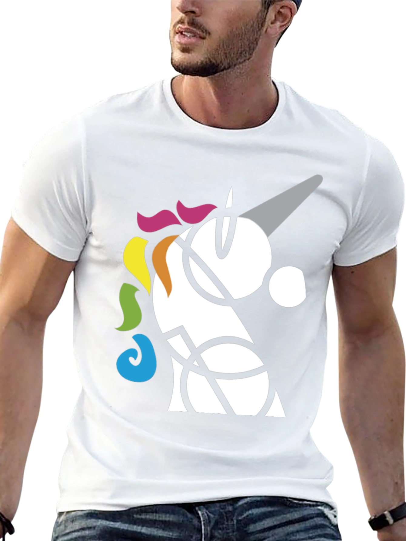 Abstract Unicorn Graphic T-Shirt