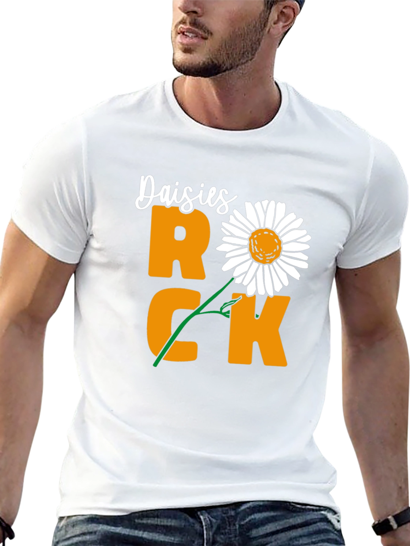 Daisies Rock T-Shirt - Unique Floral Graphic Tee