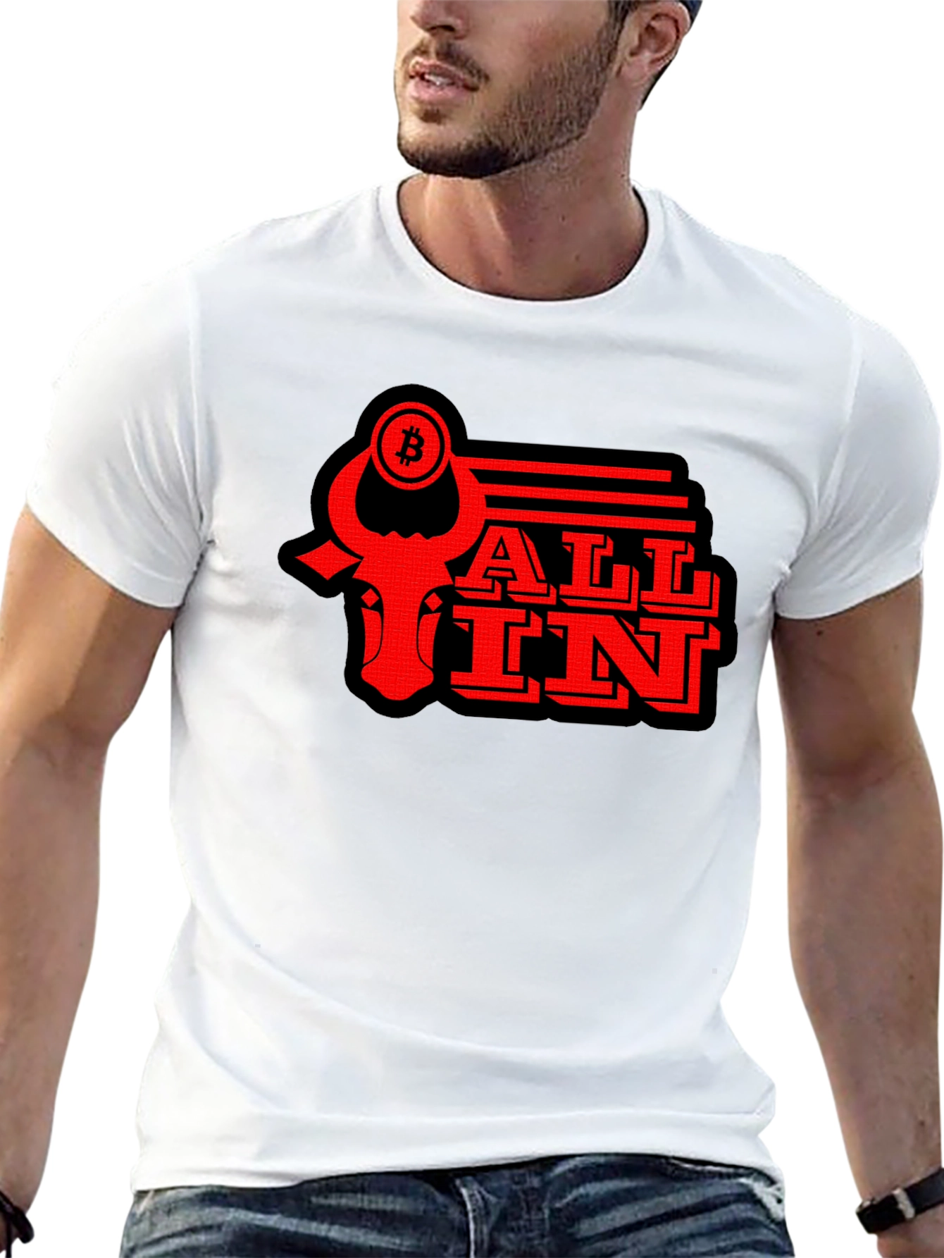Bitcoin All In T-Shirt - Black Graphic Tee