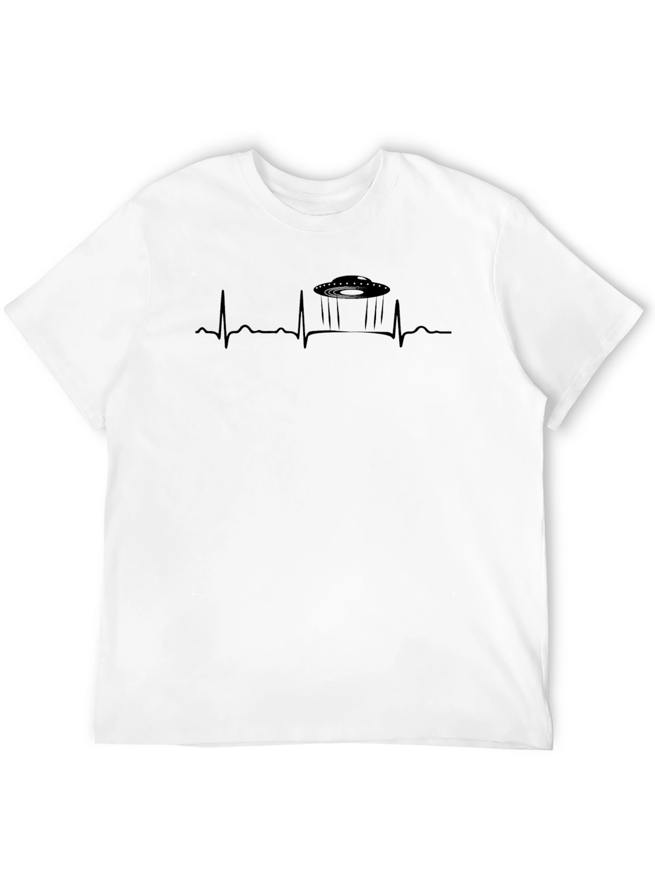 UFO Heartbeat Graphic T-Shirt - Black