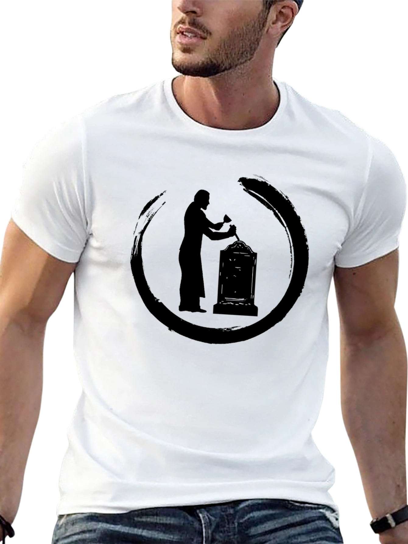 Zen Circle Sculptor Graphic Black T-Shirt