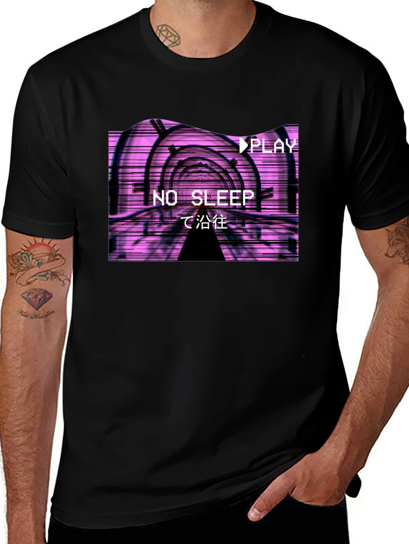 No Sleep Vaporwave Style Graphic Tee