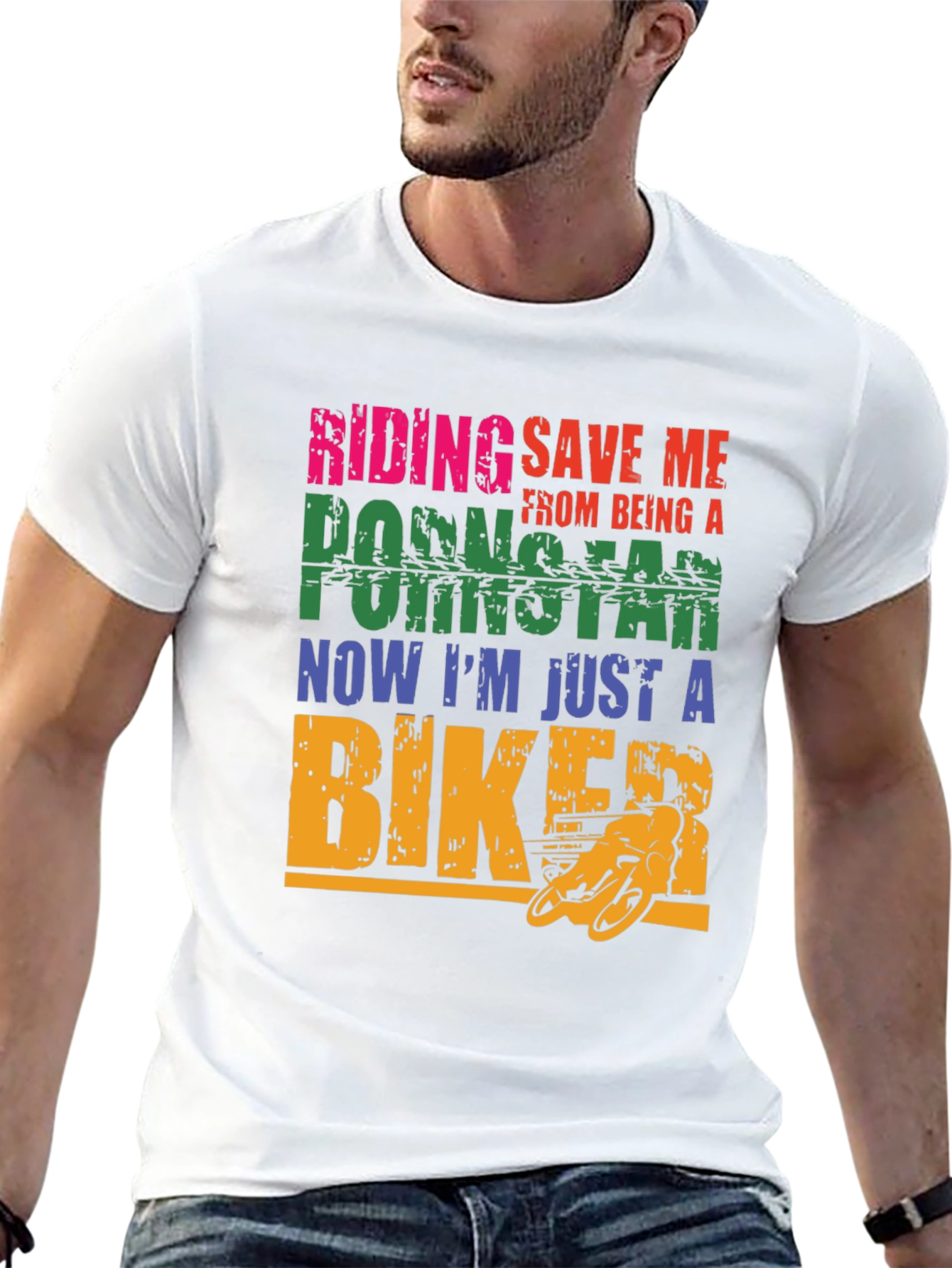 Riding Save Me Biker Graphic T-Shirt