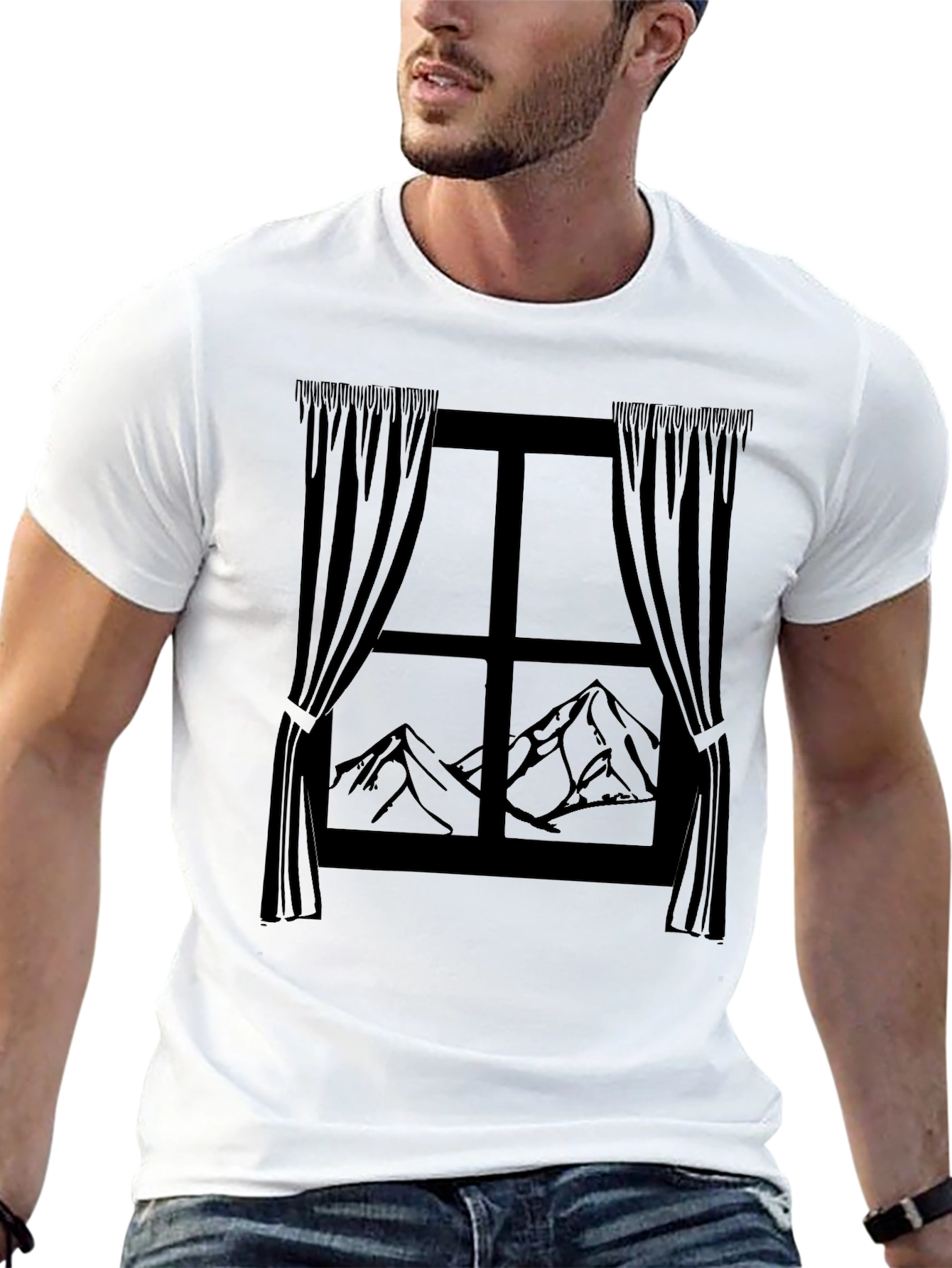 Mountain View T-Shirt - Window Scene Graphic Tee