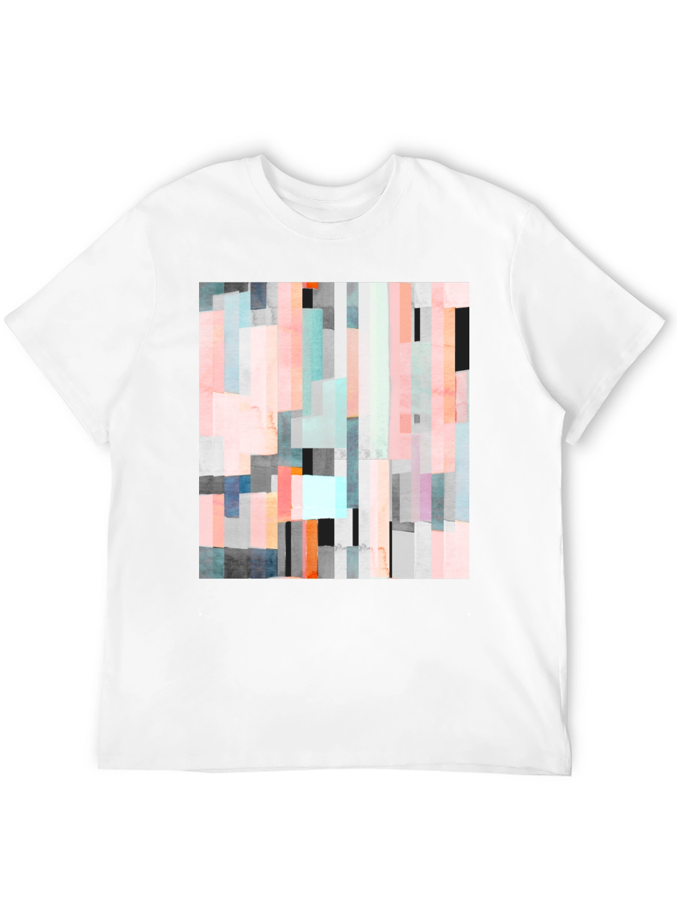 Abstract Block Print Black T-Shirt