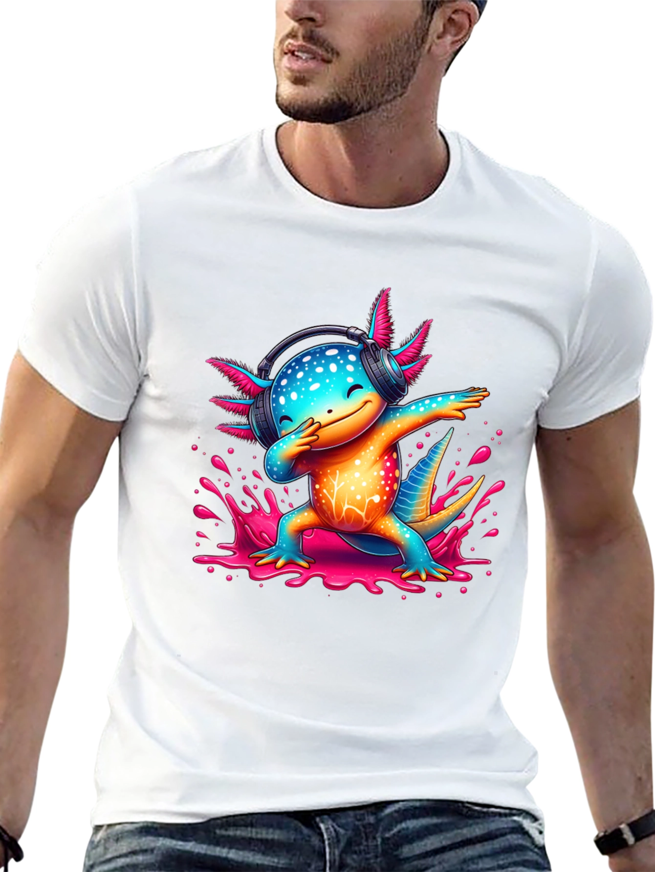 Dabbing Axolotl Graphic Tee