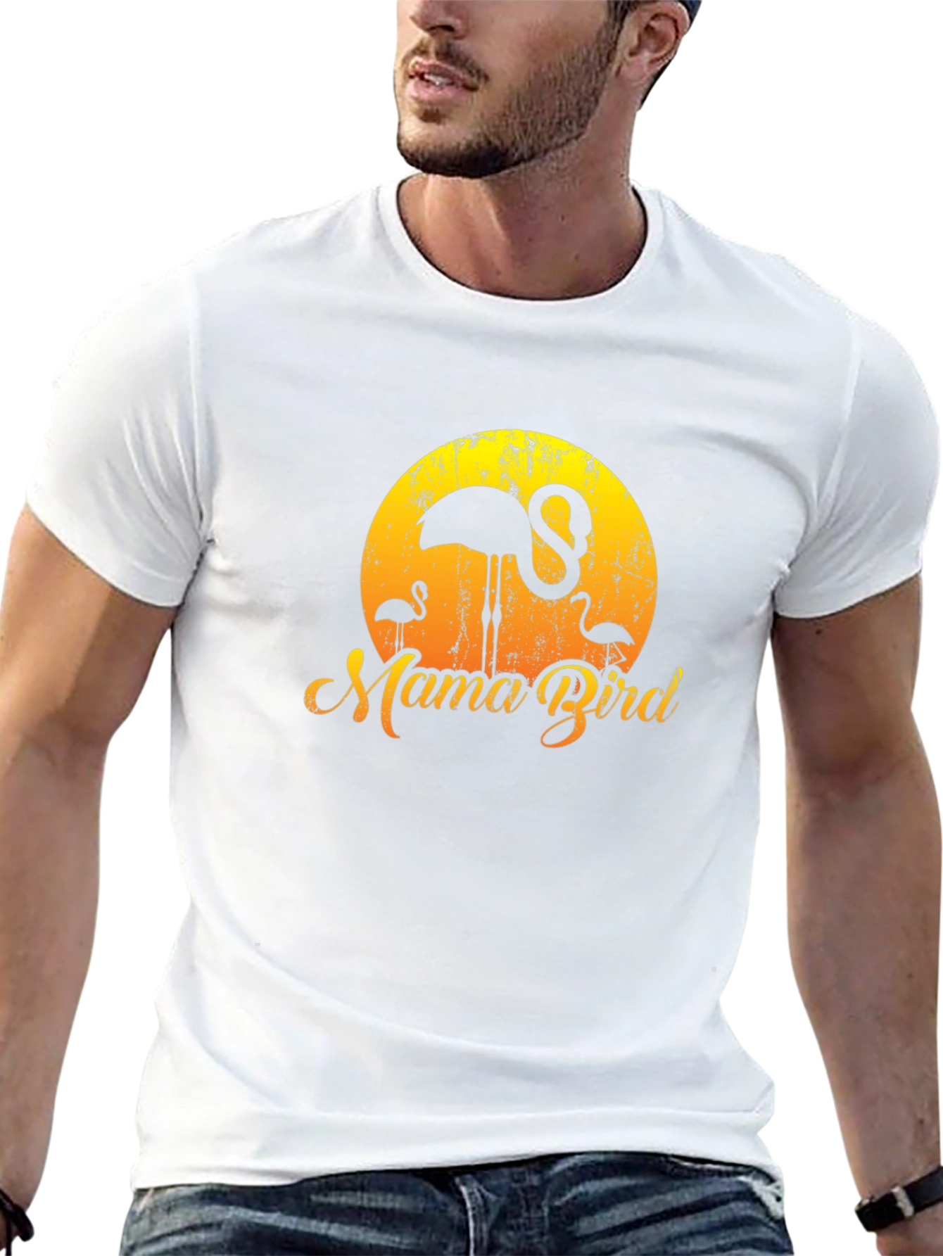 Mama Bird Flamingo Sunset Tee