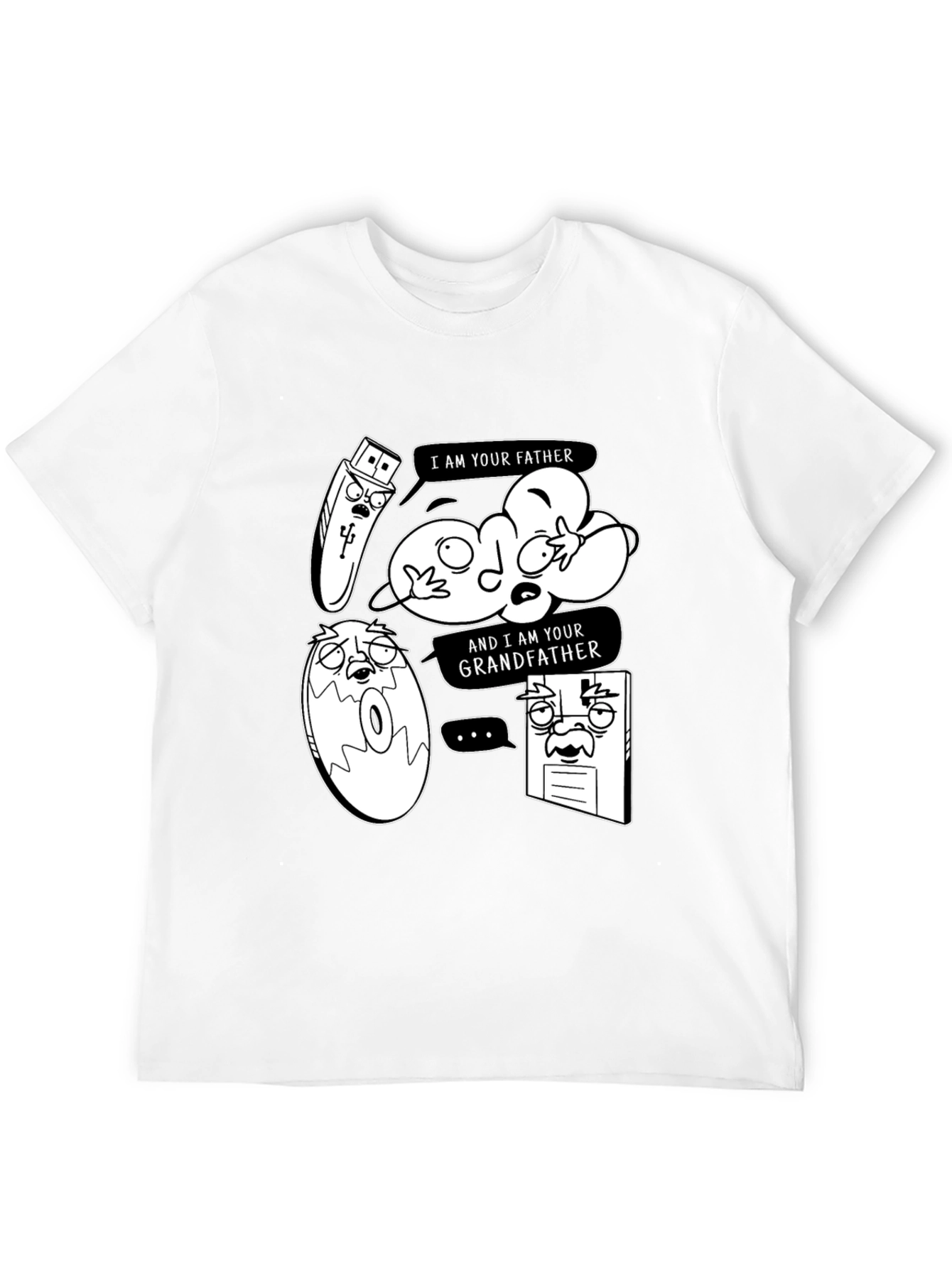 Data Storage Family Tree Black Graphic Tee