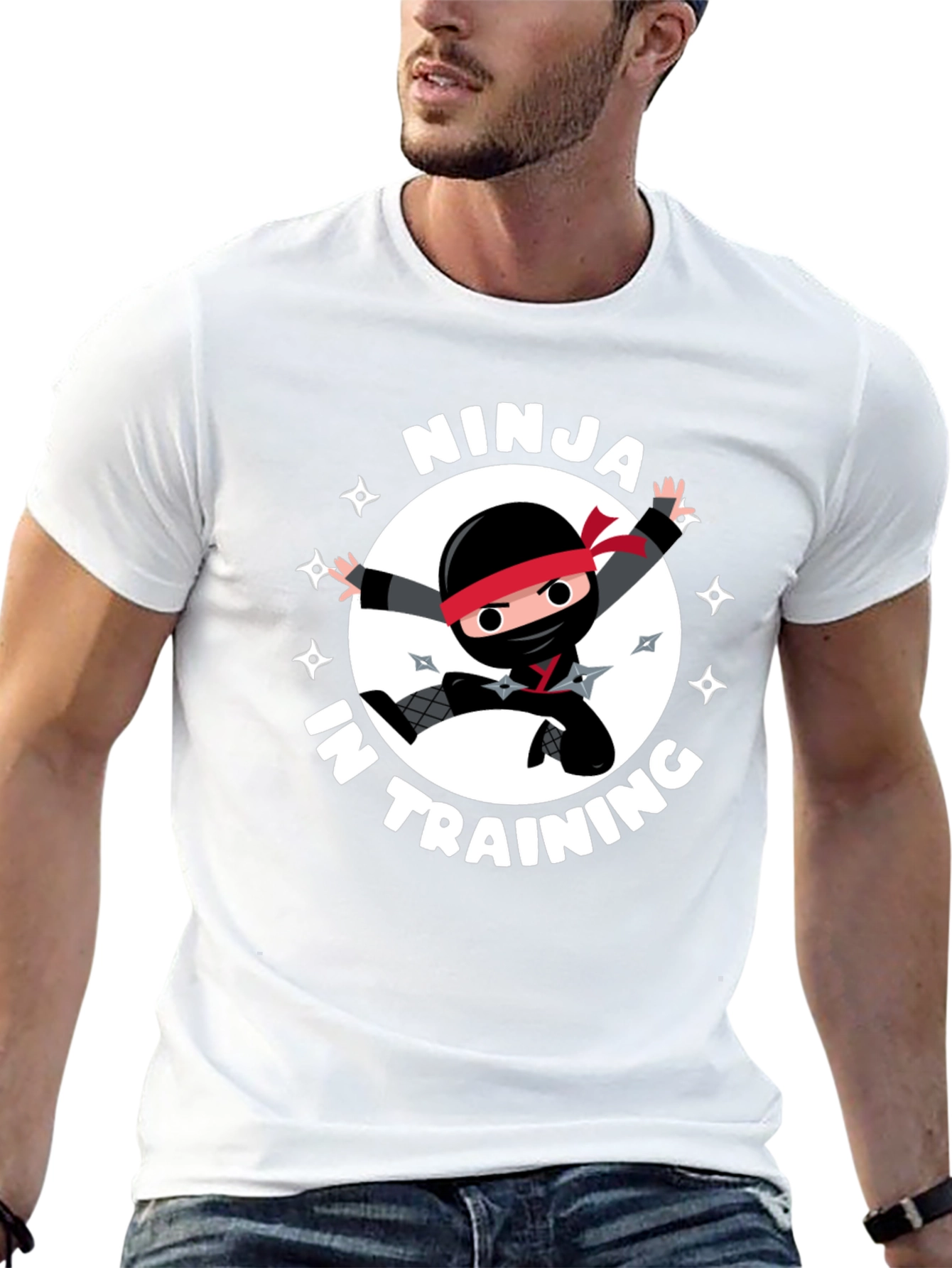 Ninja in Training Graphic Tee - Black Crewneck