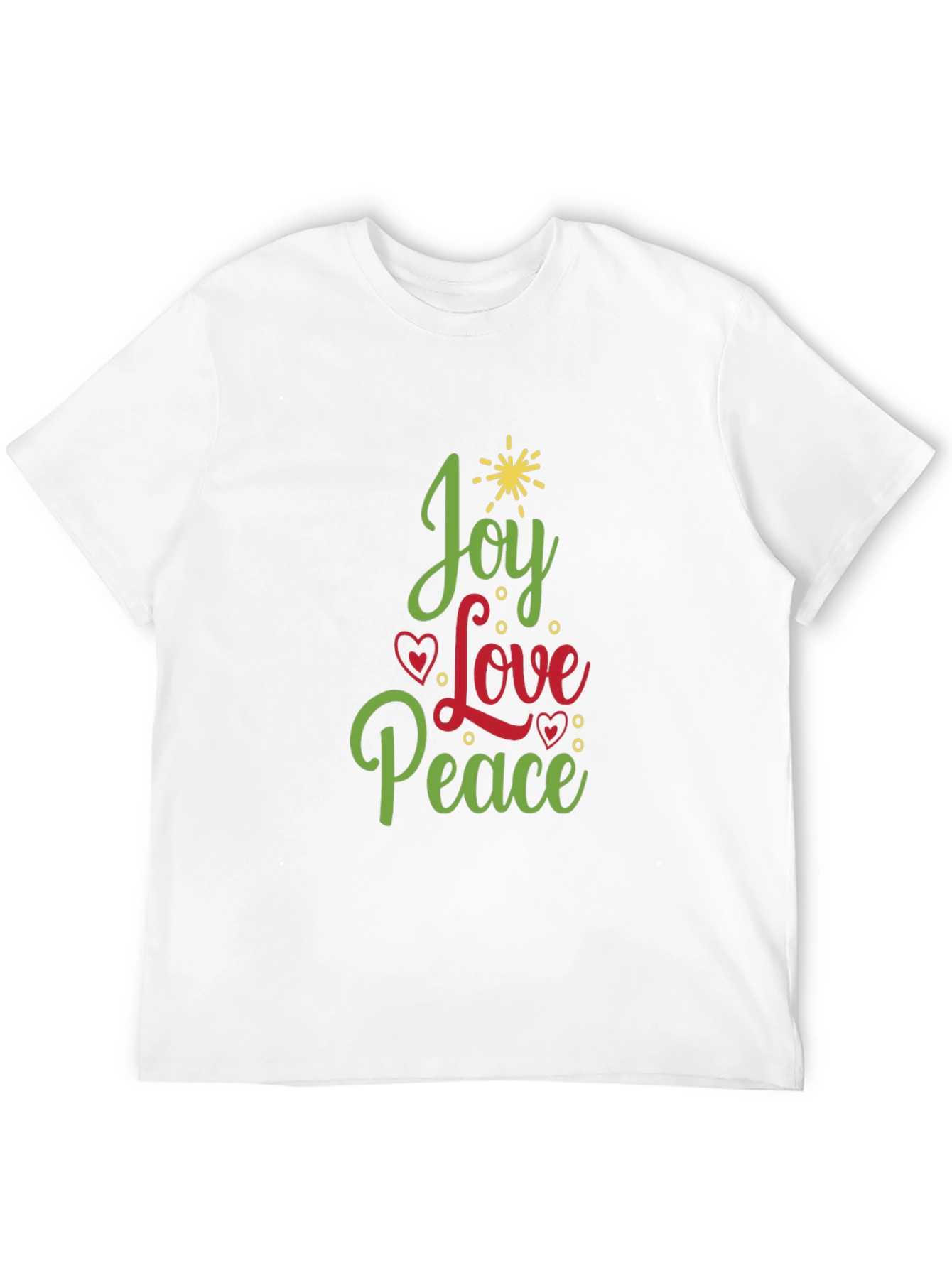 Joy Love Peace Christmas Tree Holiday Graphic Tee