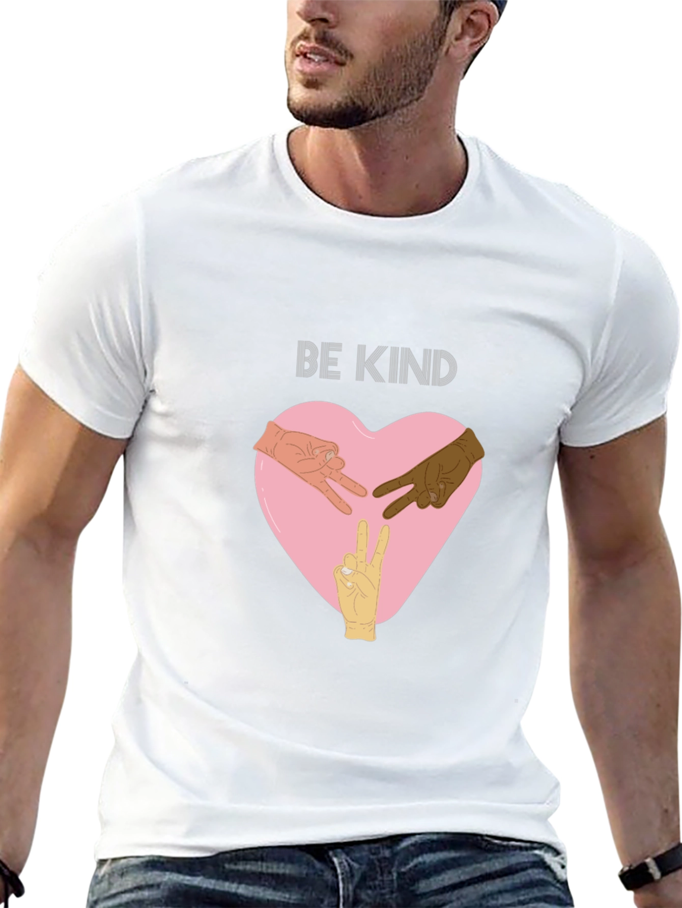 Be Kind T-Shirt with Hands Peace Sign