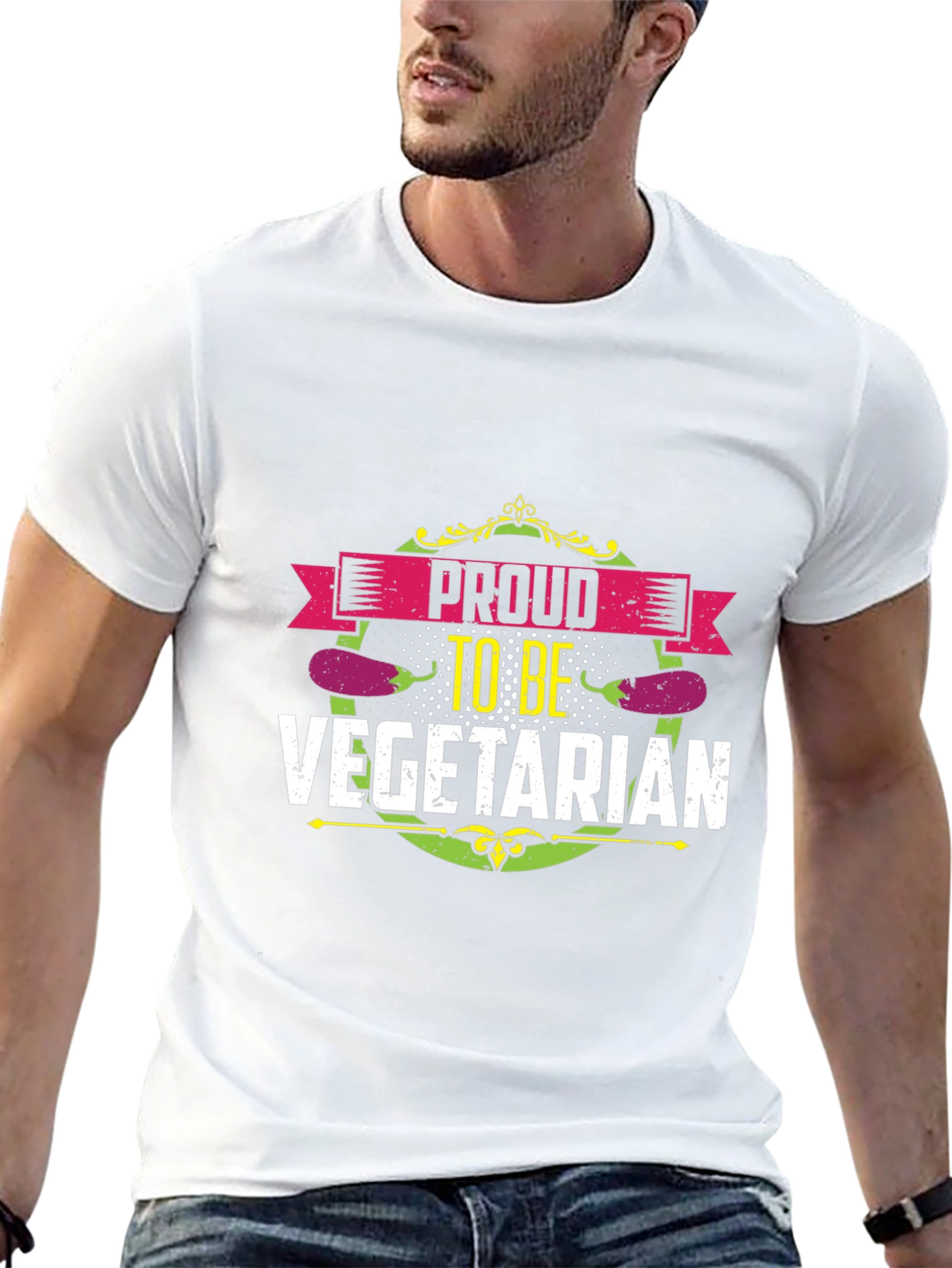 Proud Vegetarian T-Shirt - Black Unisex
