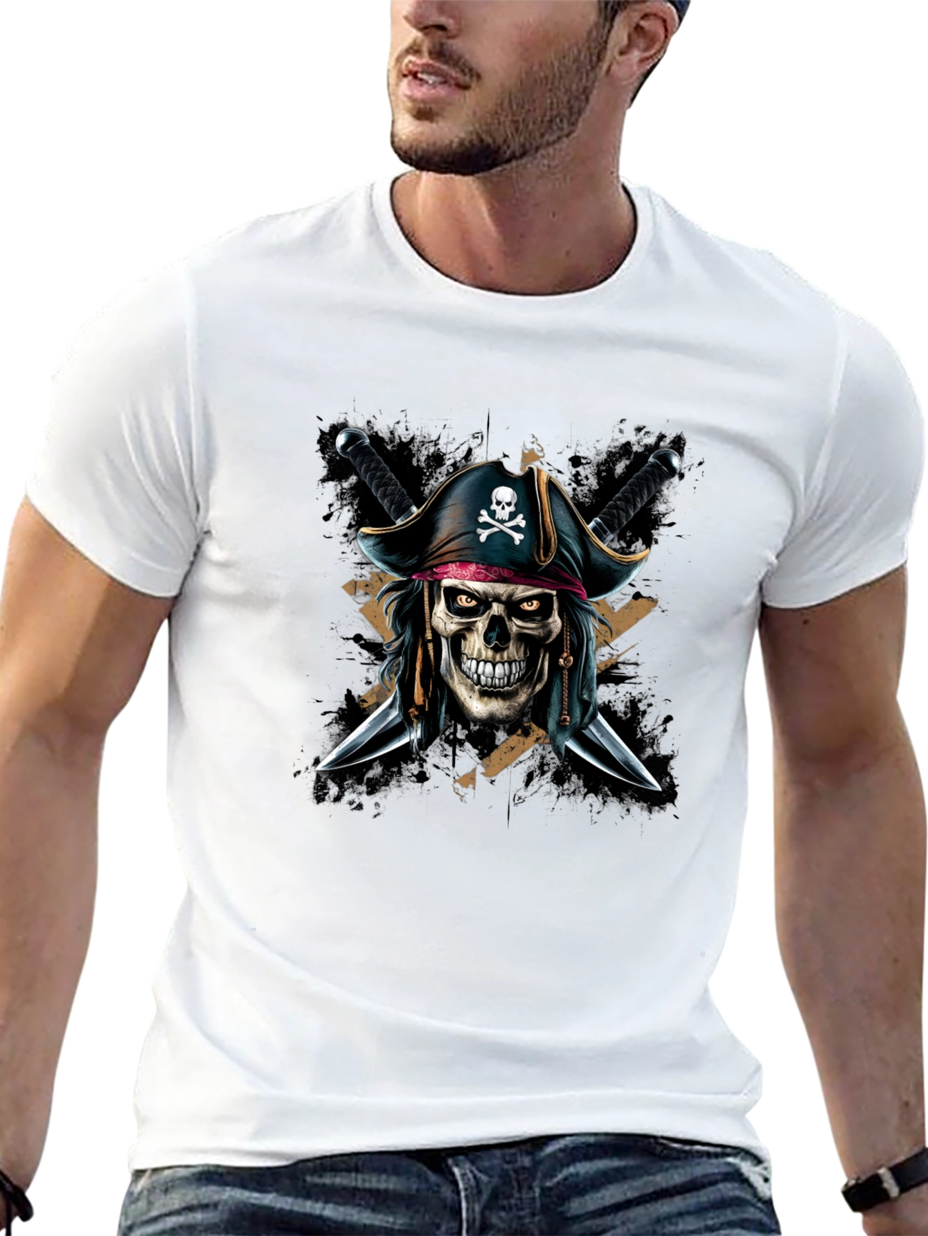 Pirate Skull T-Shirt - Edgy Graphic Tee
