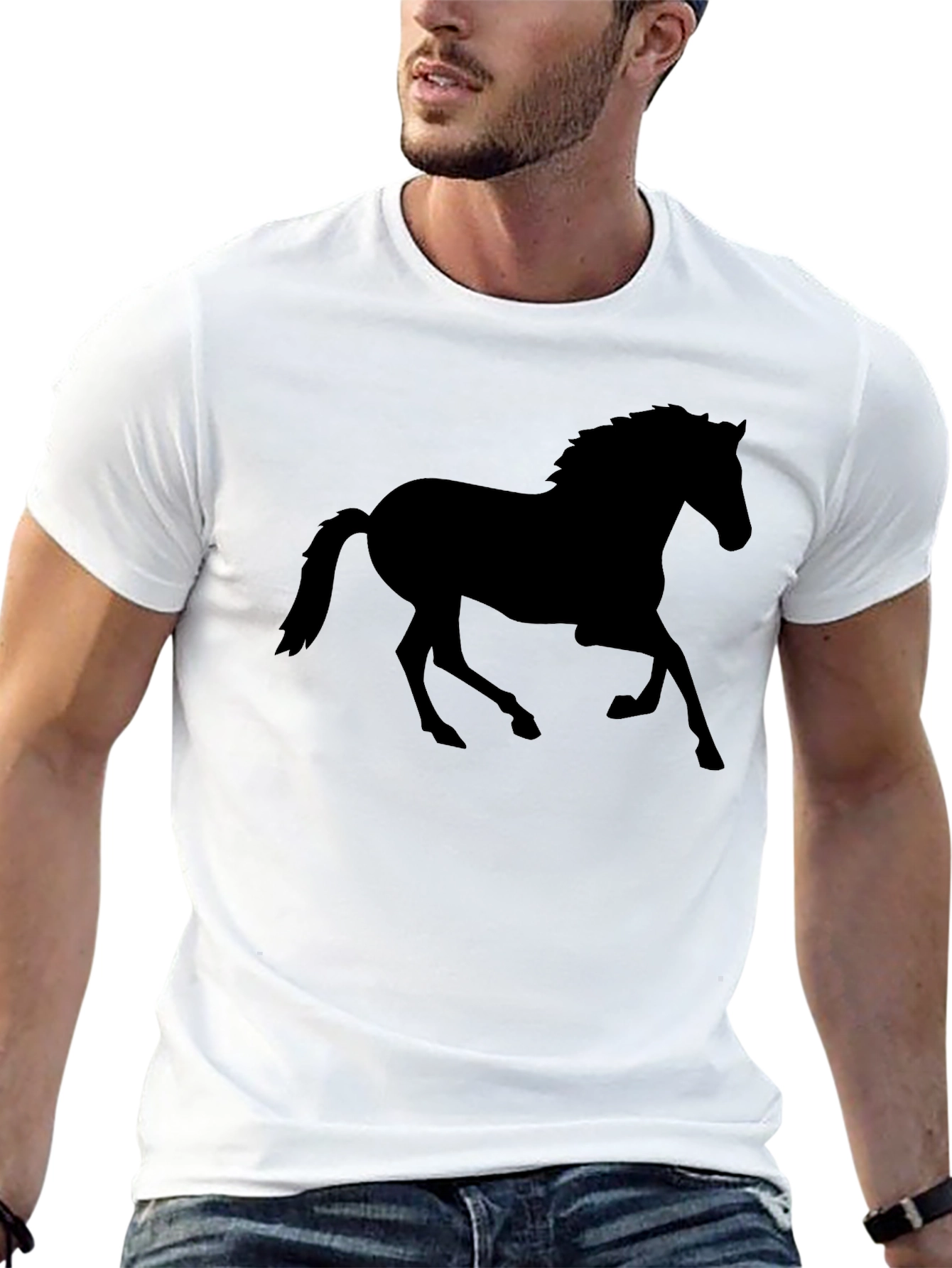 Black Horse Silhouette T-Shirt | Mens Graphic Tee