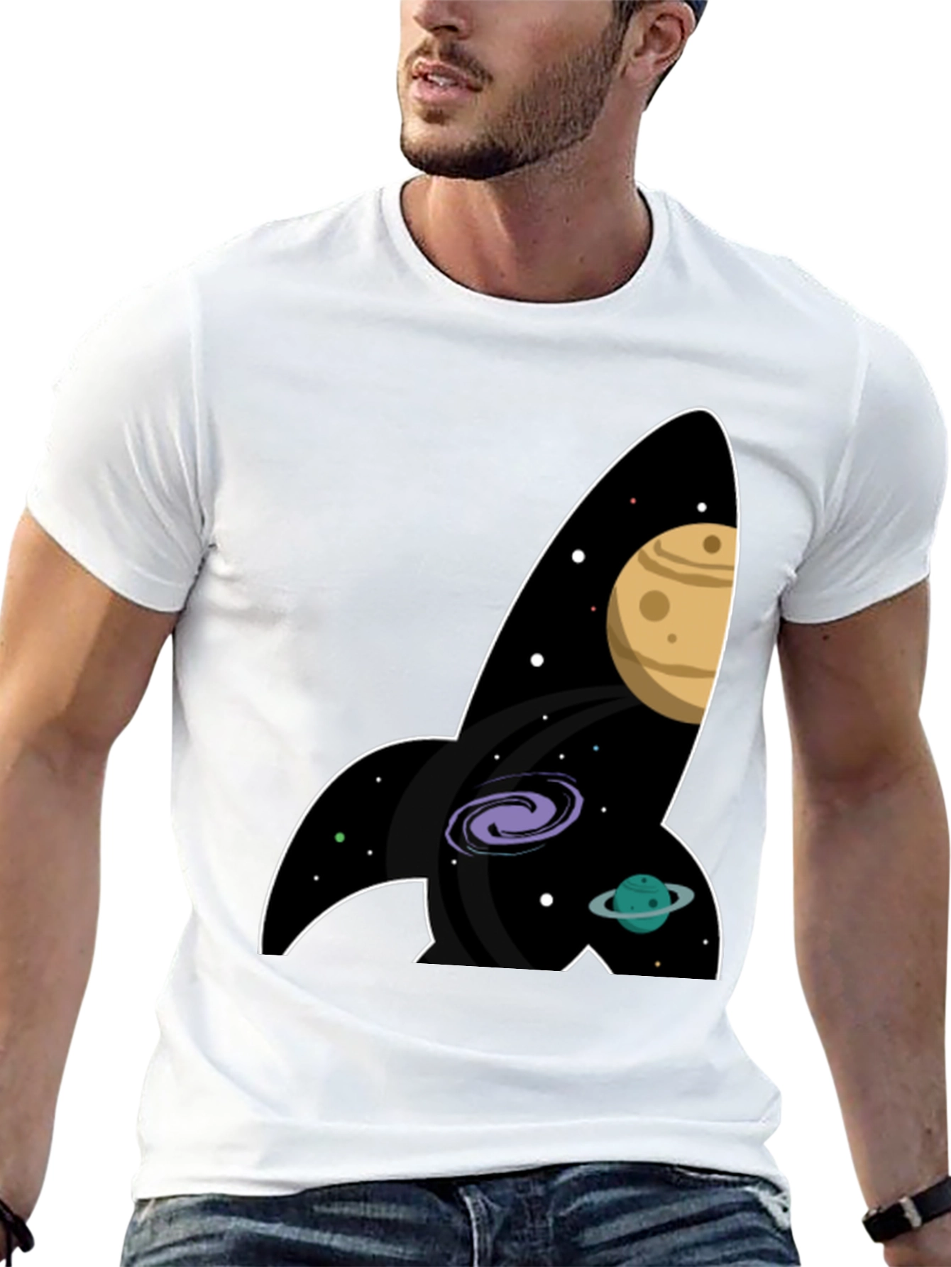 Space Rocket T-Shirt - Galaxy Print