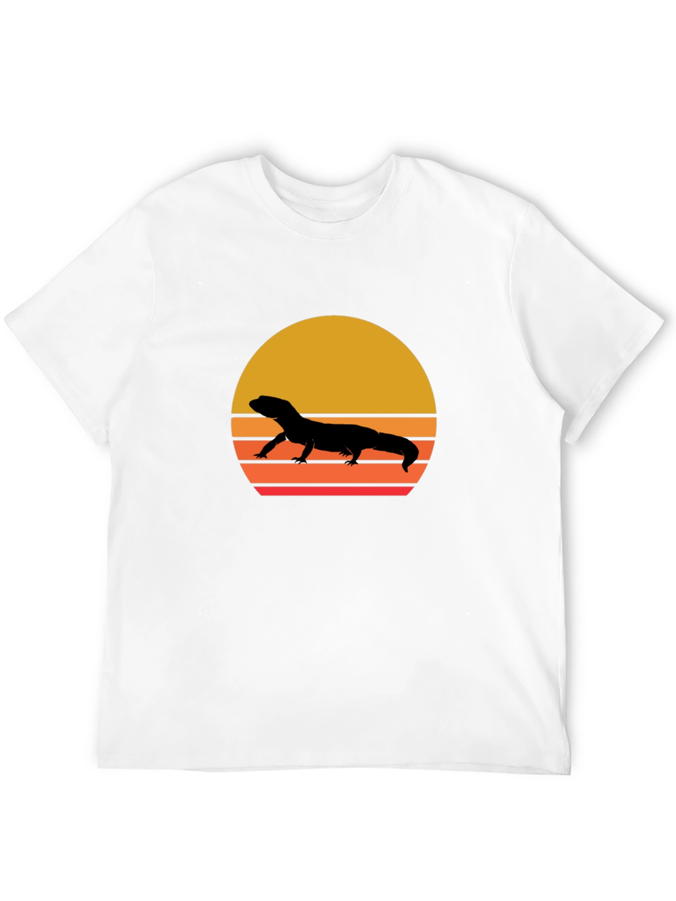 Retro Lizard Sunset Graphic T-Shirt