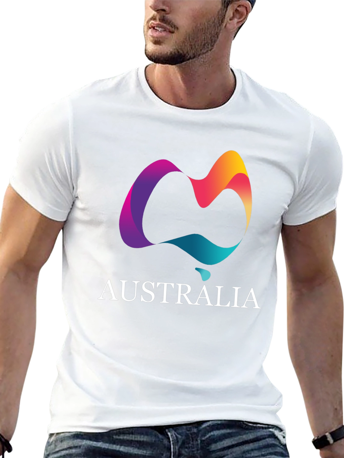Australia Graphic Print Black T-Shirt