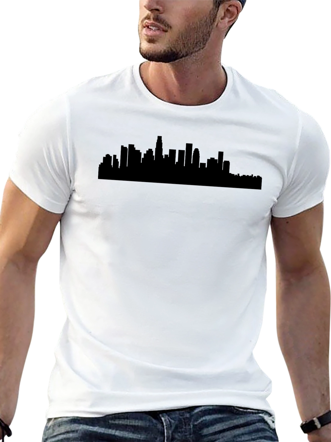 LA Skyline Graphic Tee - Modern Black T-Shirt