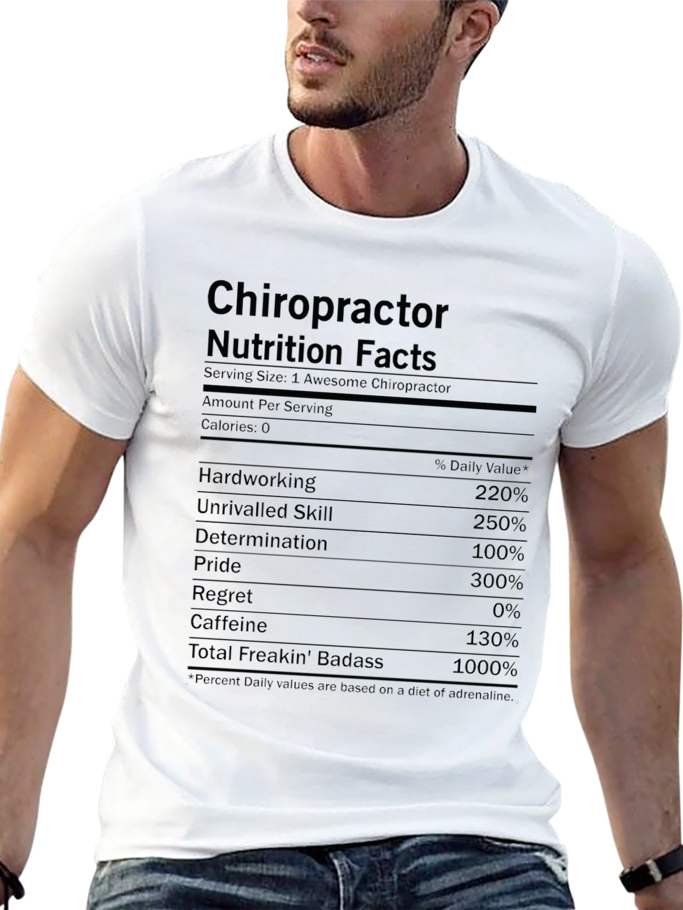 Chiropractor Nutrition Facts Funny T-Shirt