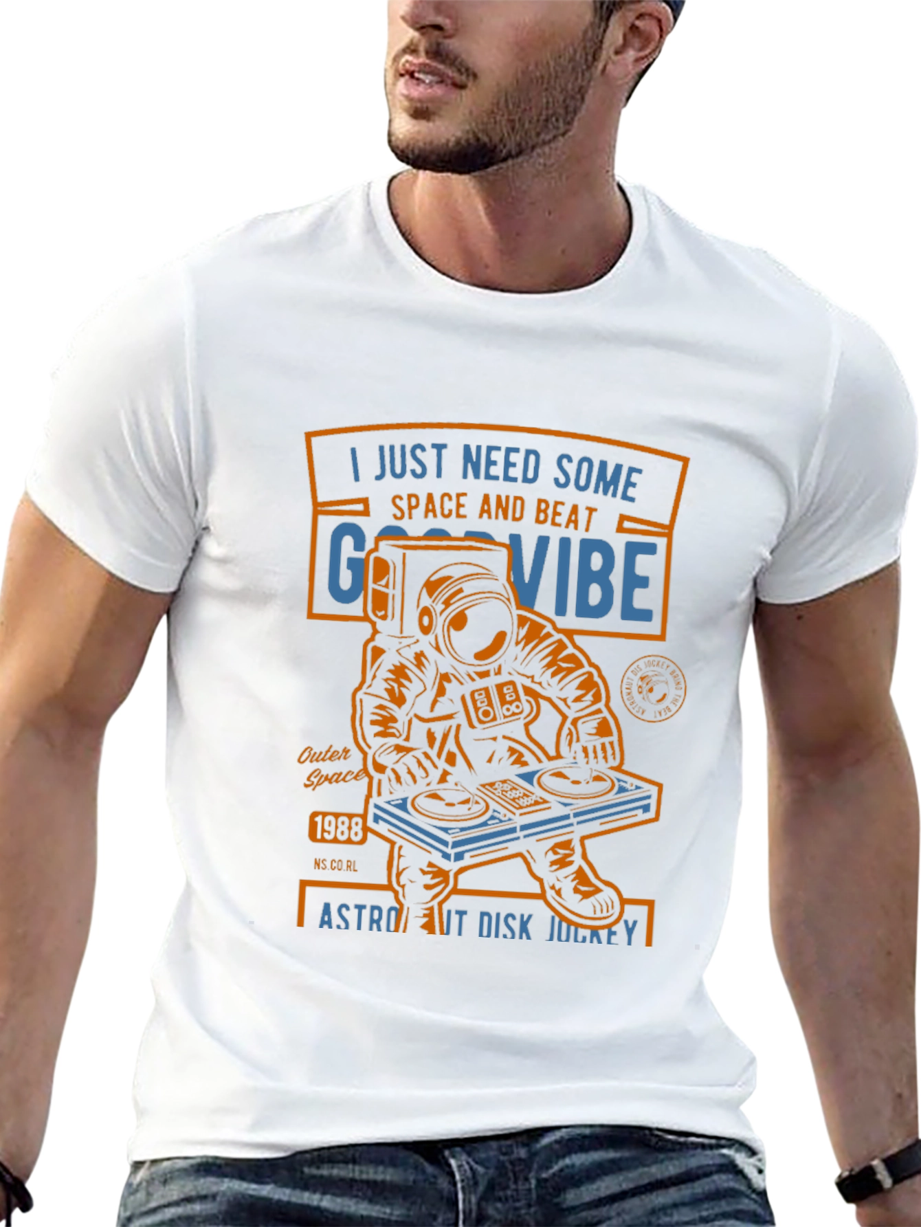 Astronaut DJ T-Shirt - Space & Beat Good Vibes