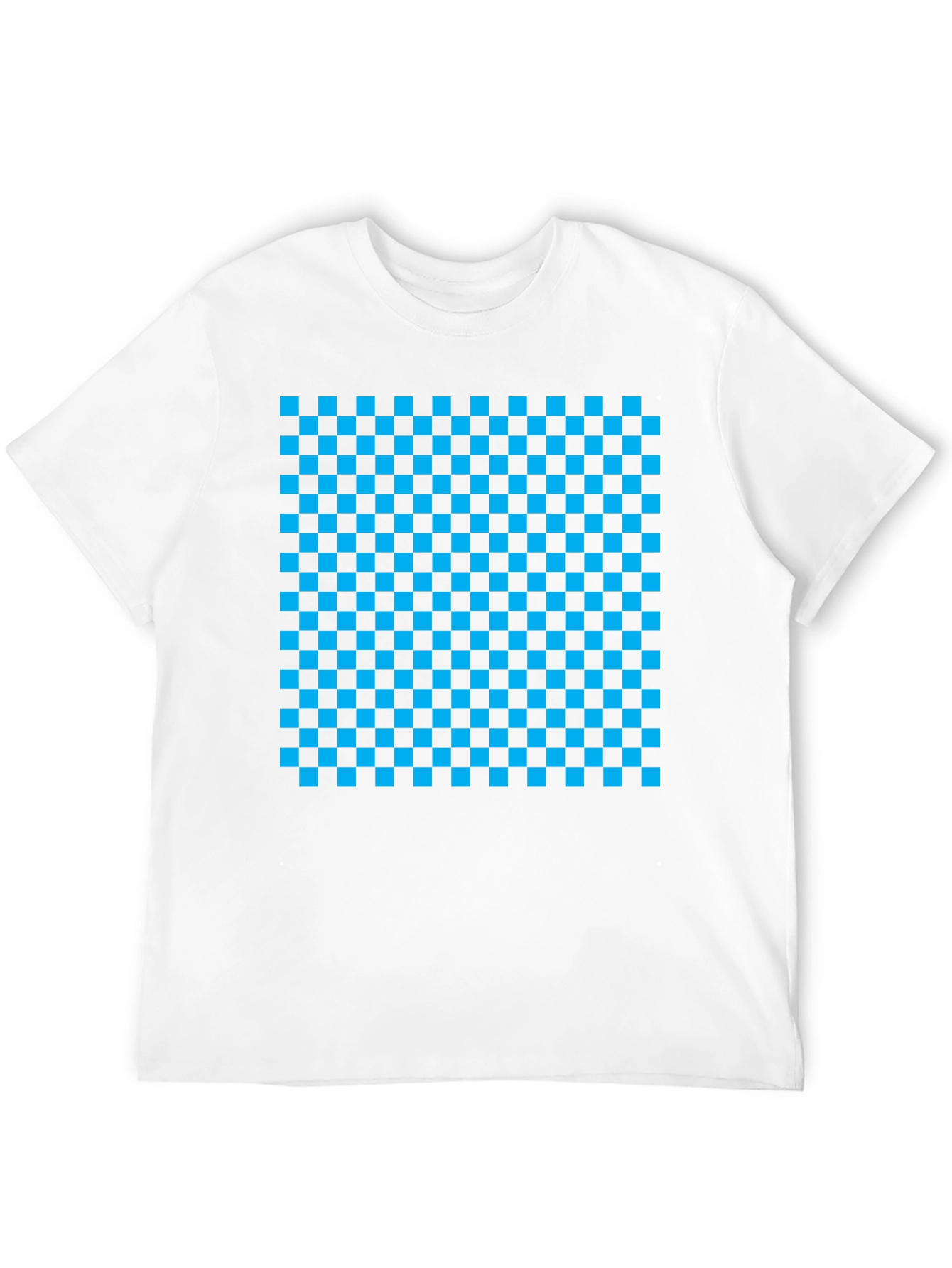 Checkerboard Print Black T-Shirt
