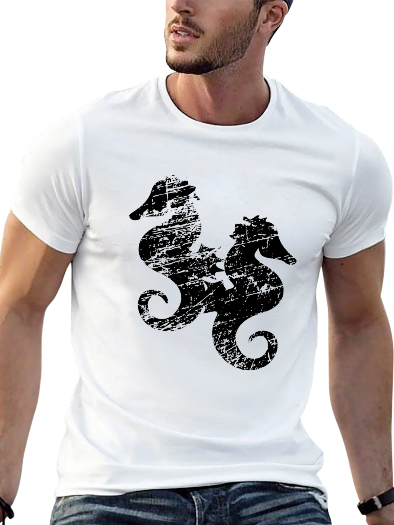 Black Sea Horse Graphic Tee