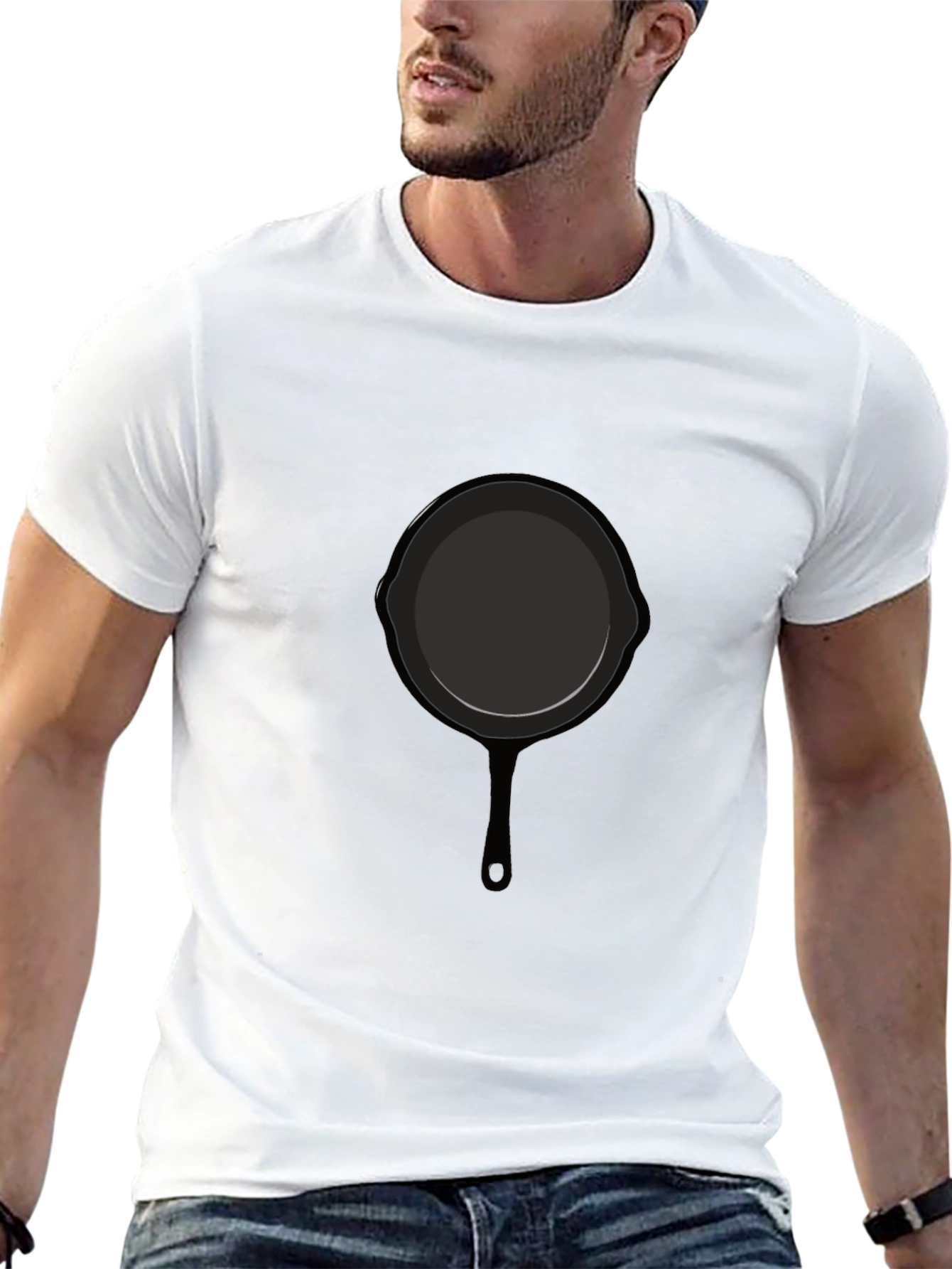 Funny Cast Iron Skillet Graphic Tee - Black