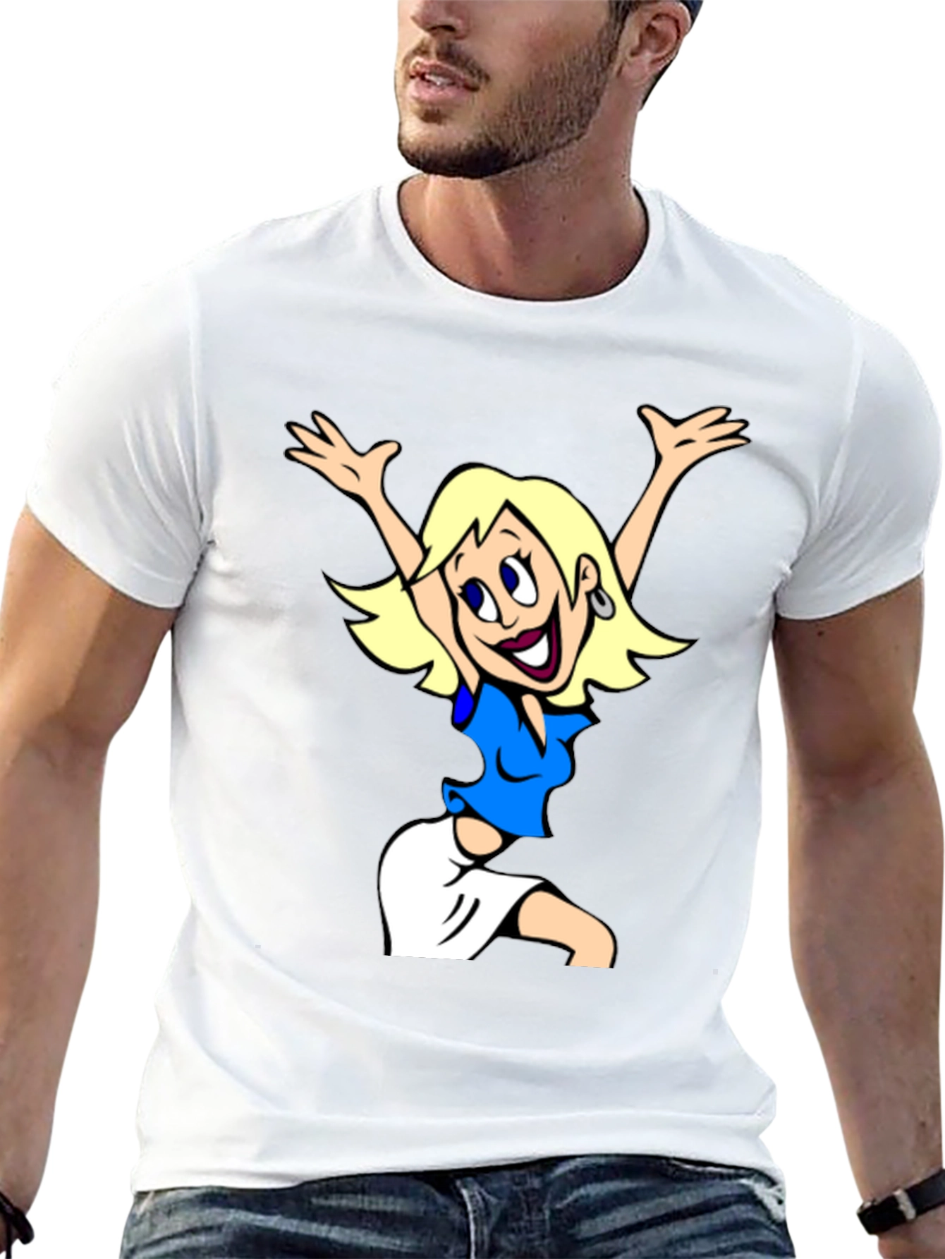 Cartoon Girl Graphic Tee - Fun & Stylish