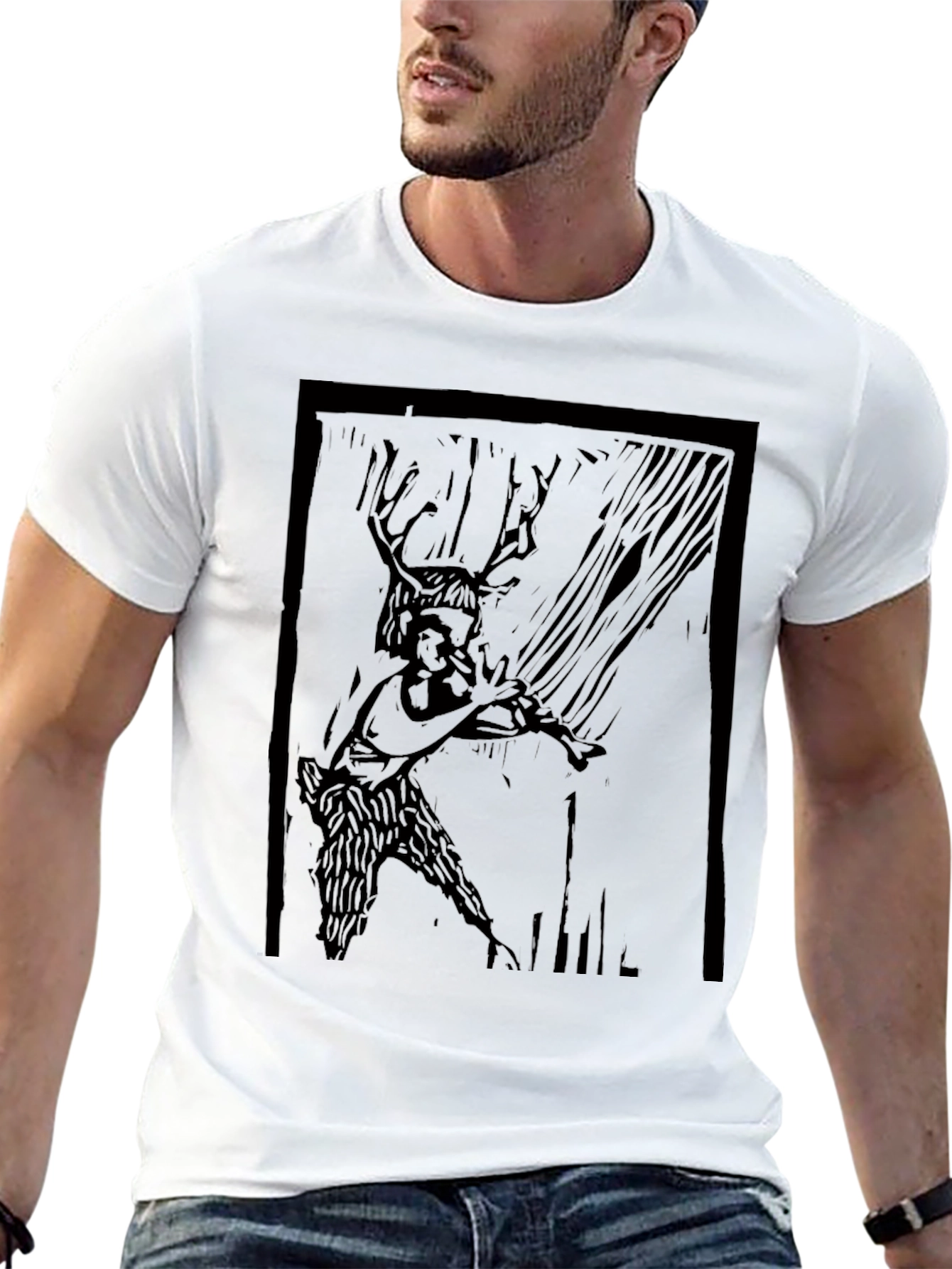 Faun Flute Player Graphic Tee - Dark Arts Style
